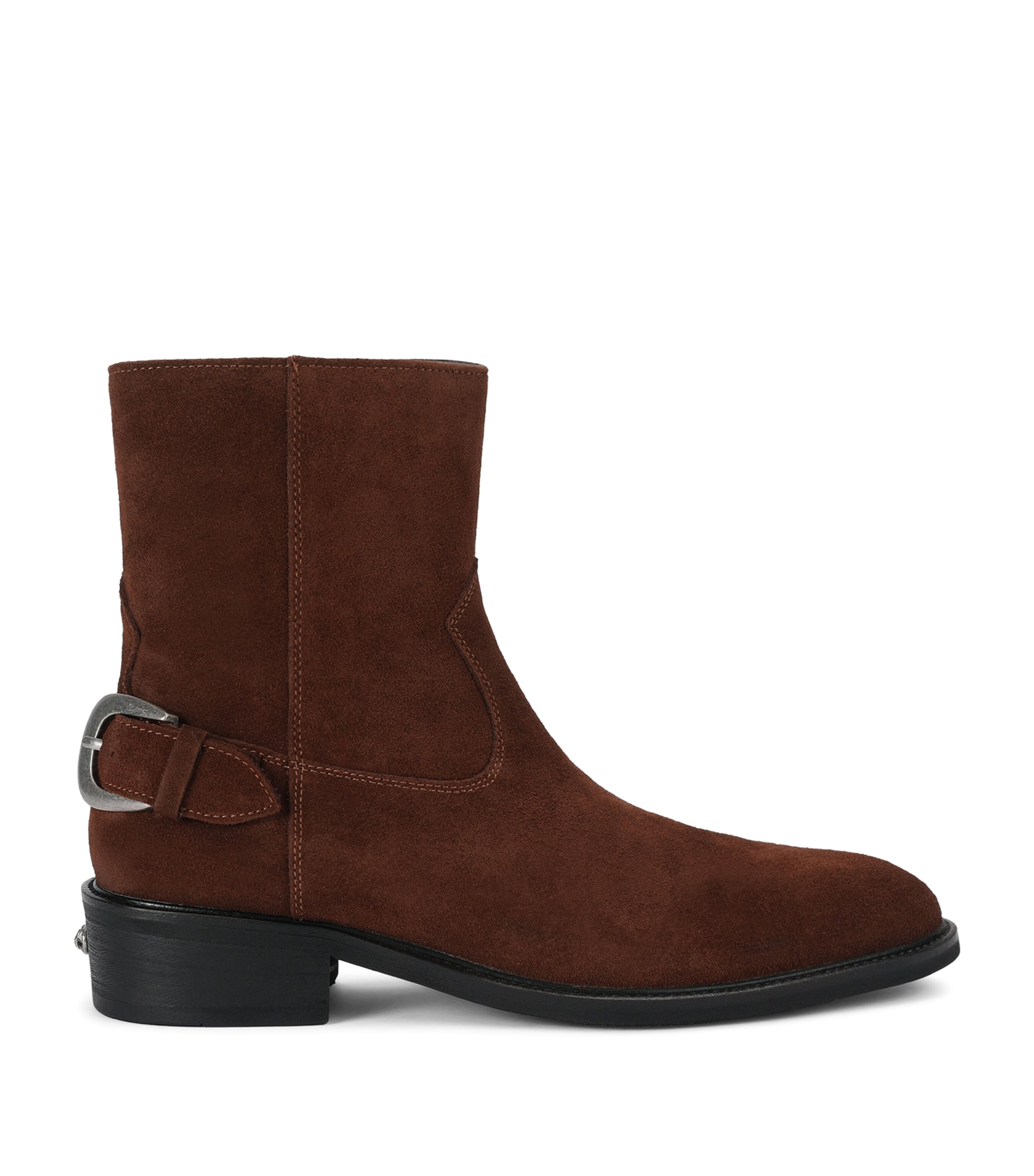 Kurt Geiger London Suede Patterson Ankle Boots Dark Brown