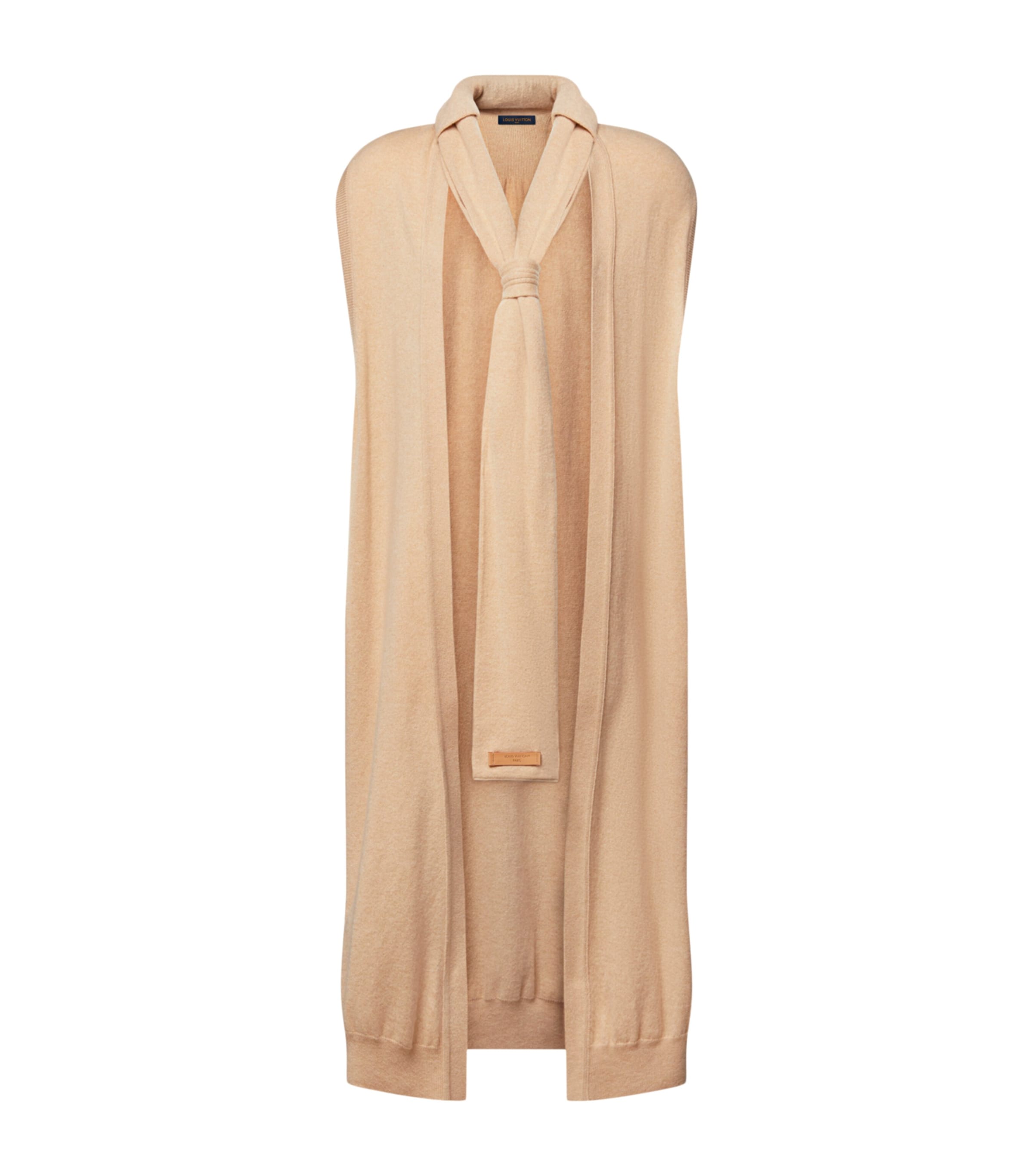 LOUIS VUITTON Womens Cashmere-Blend Sleeveless Longline Cardigan Straw Yellow