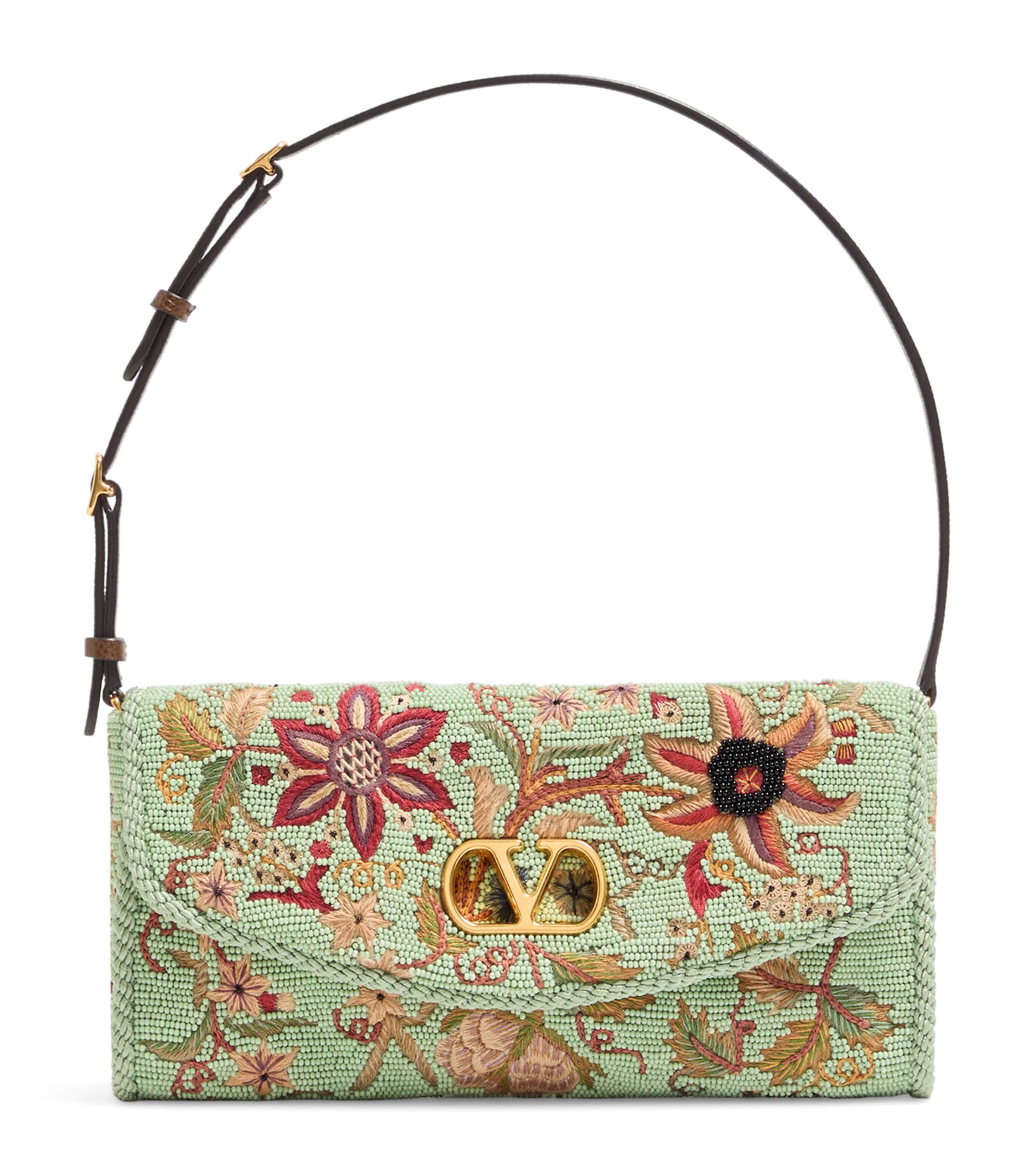 Small Embroidered DeVain Shoulder Bag