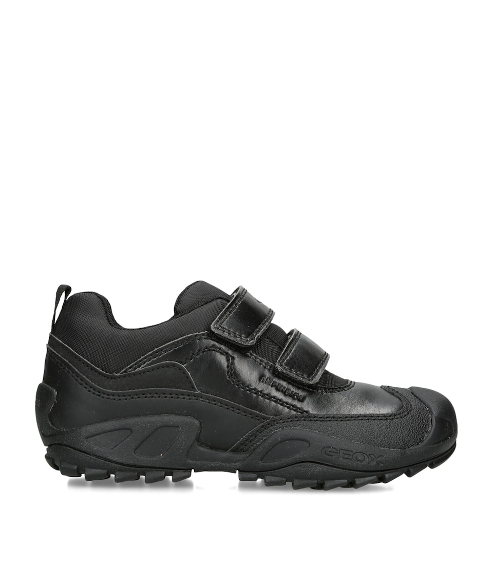 Geox Kids Leather Savage School Shoes Black