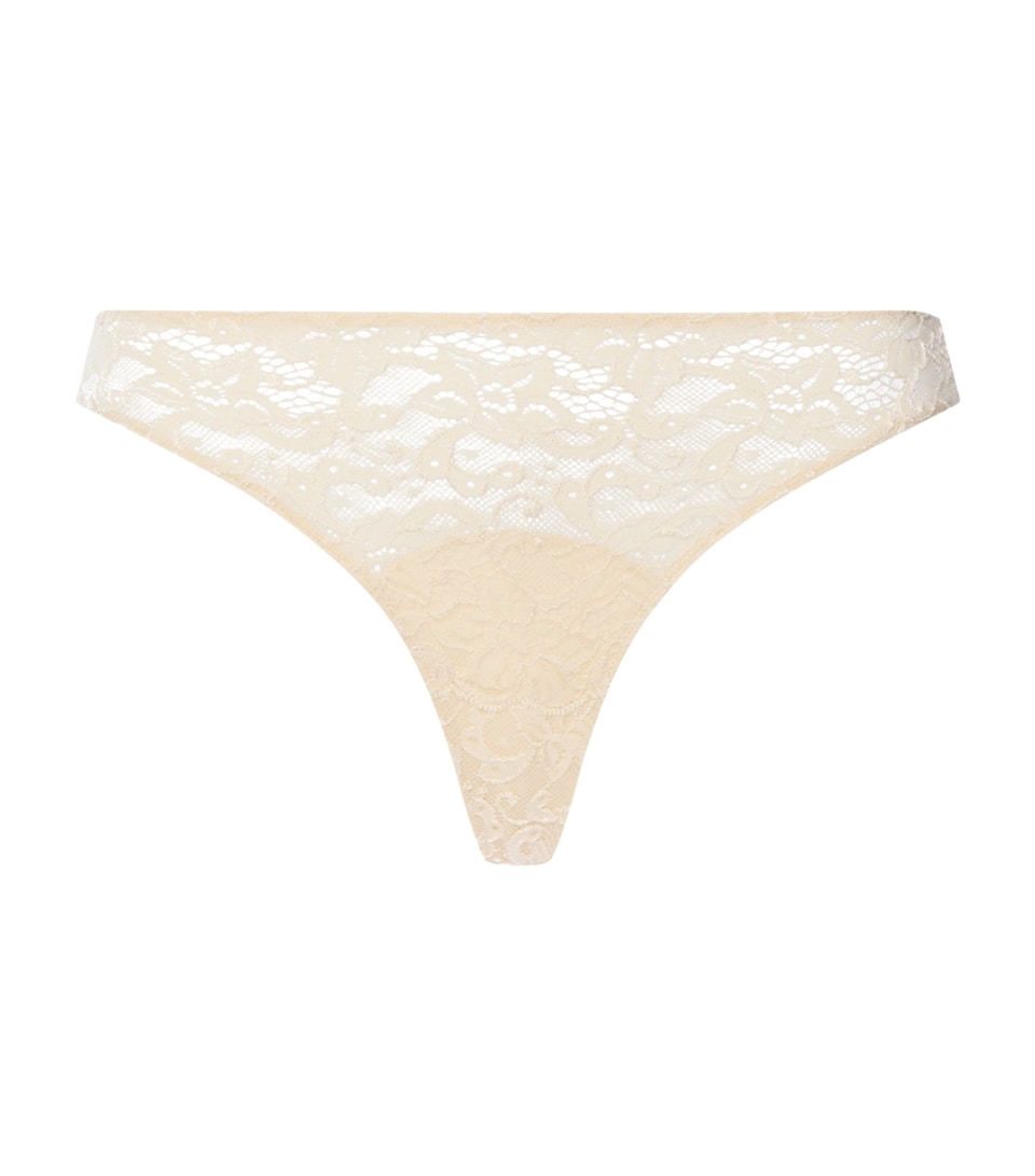 Hanro Womens Lace Moments Thong Summer Sand