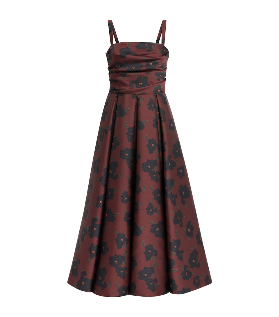 Emilia Wickstead Womens Jannie Maxi Dress Breezy Poppy Red Blk