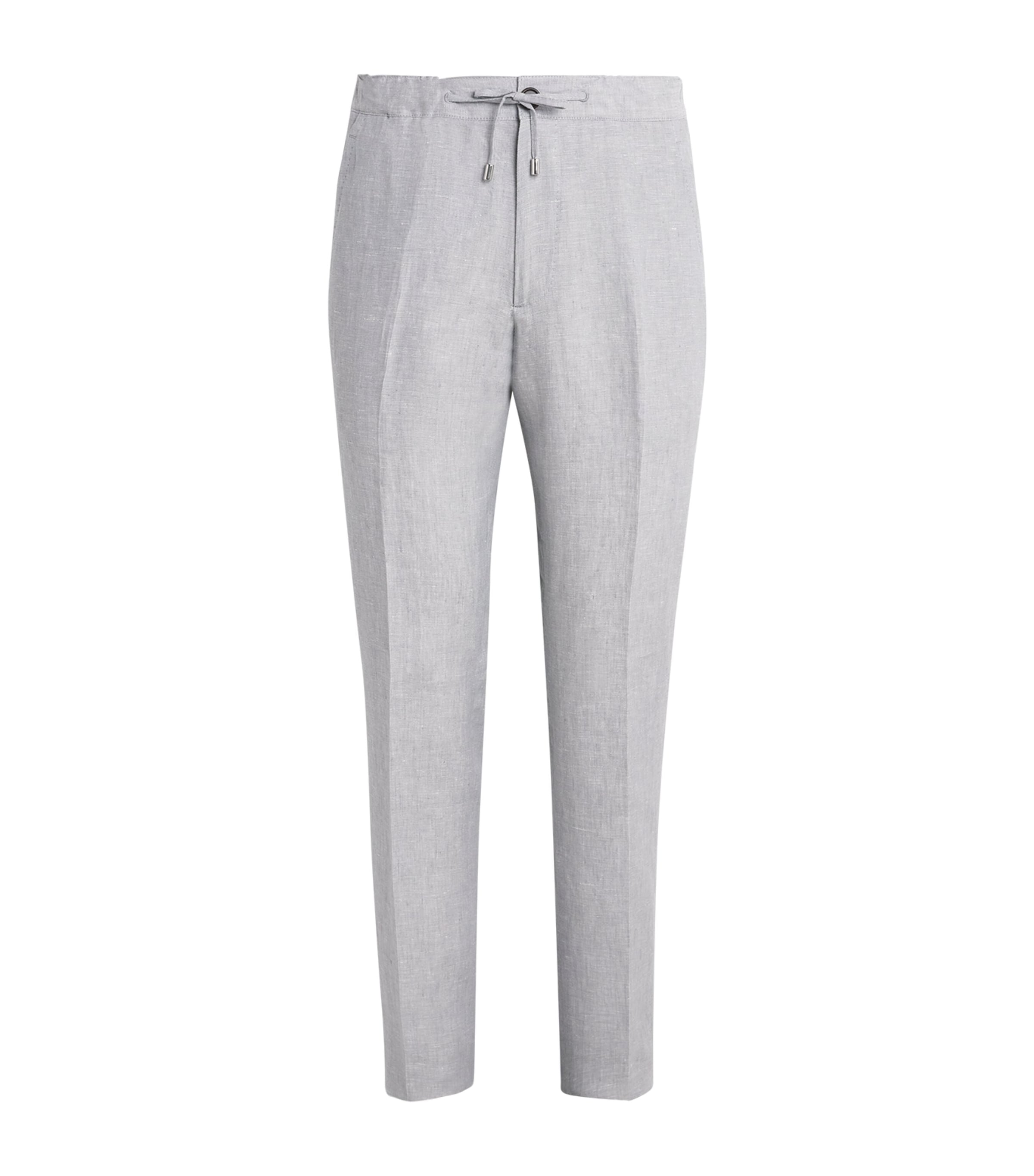 Linen Drawstring Tailored Trousers