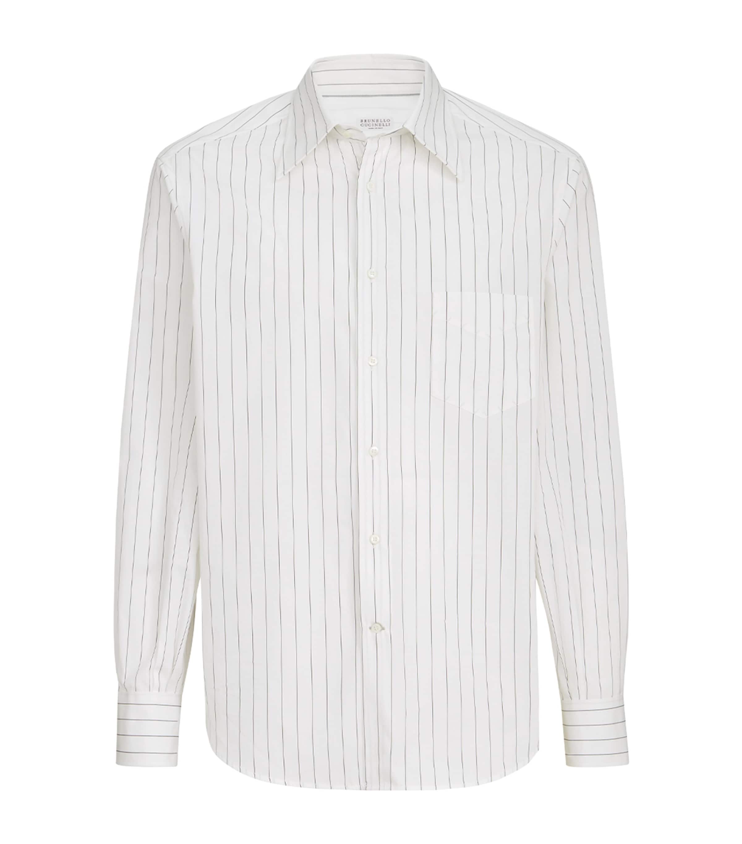 Brunello Cucinelli Mens Cotton Striped Shirt