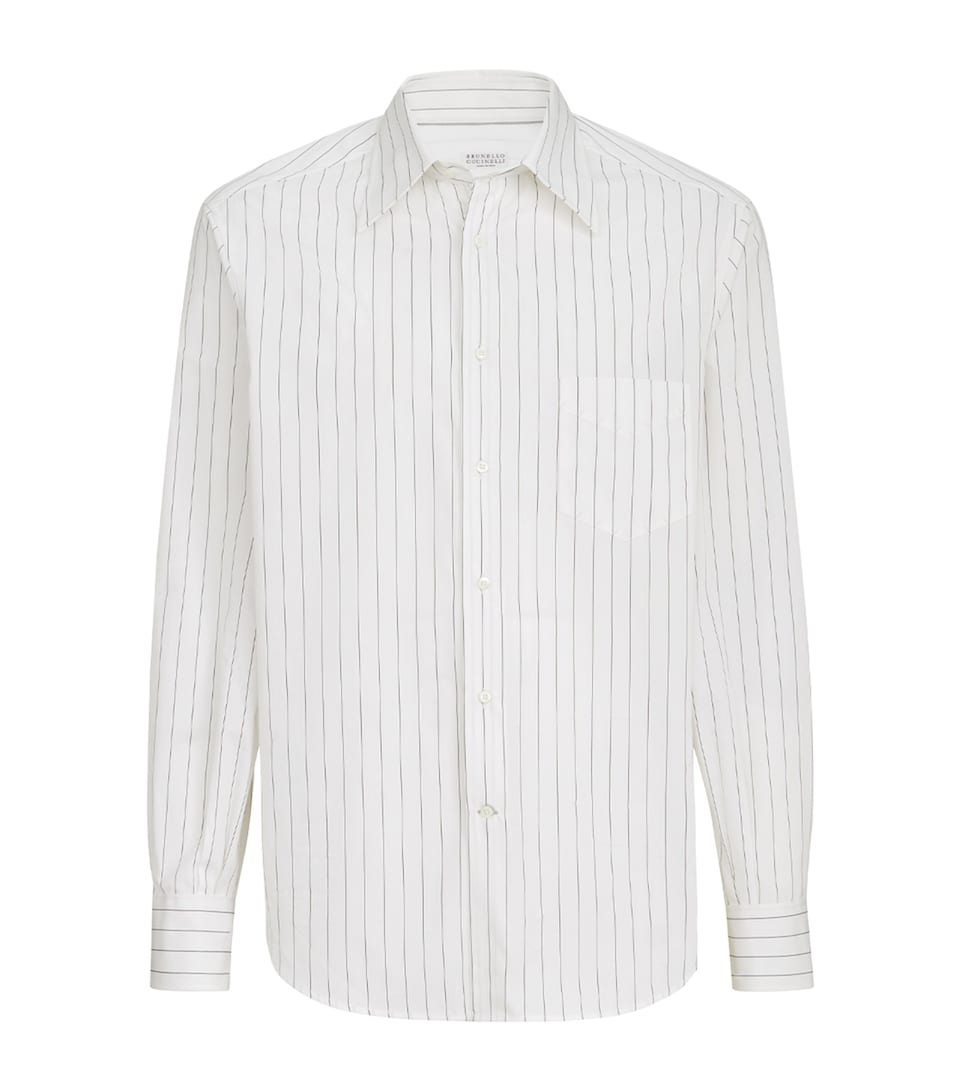 Brunello Cucinelli Mens Cotton Striped Shirt
