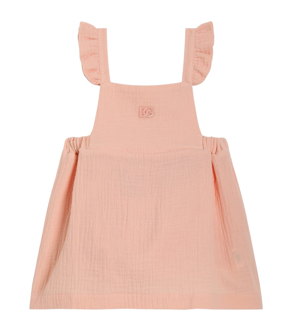 Dolce&Gabbana Kids Cotton Dress and Bloomers Fleish Pink