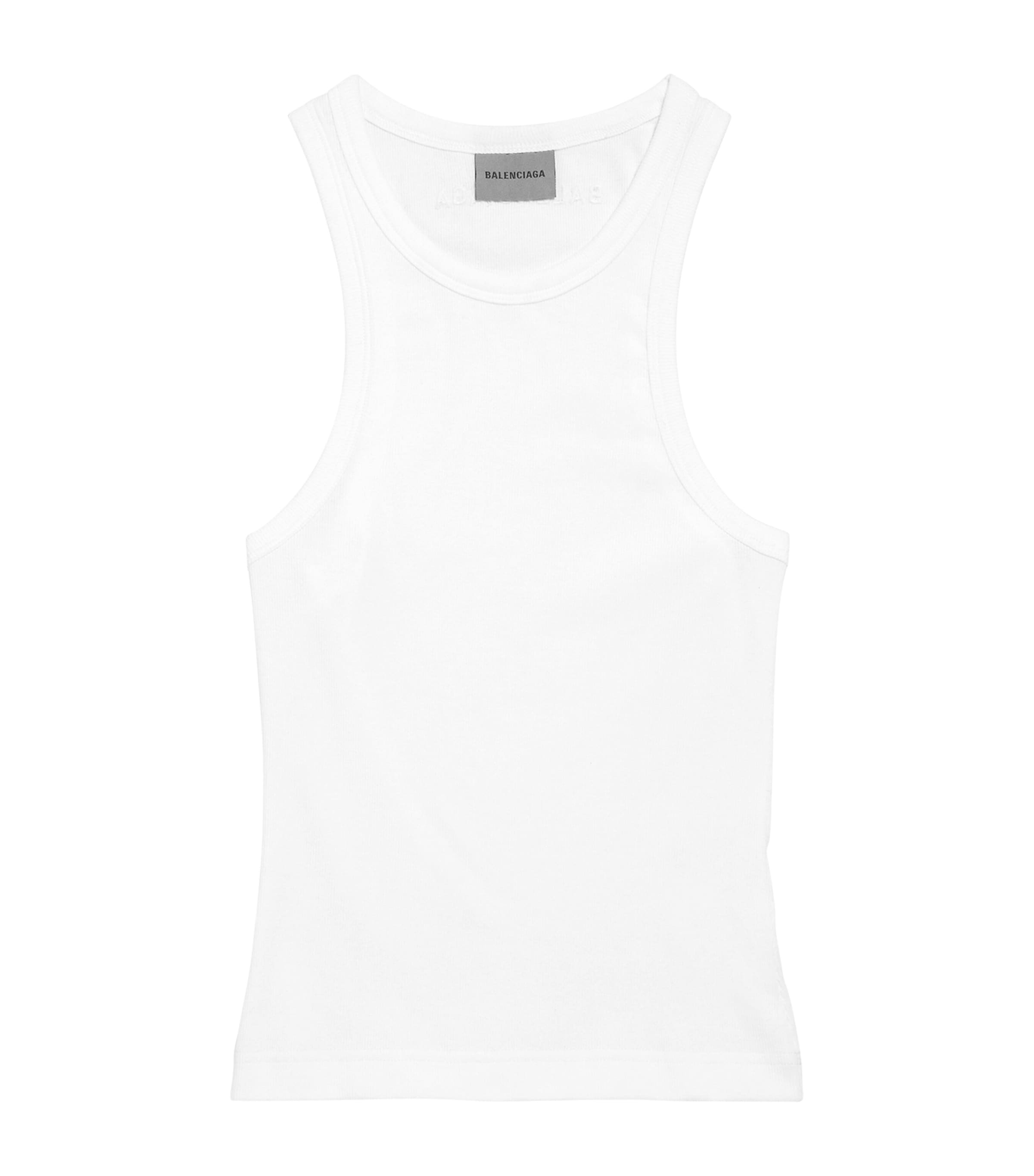 Balenciaga Womens Stretch-Cotton Logo Tank Top