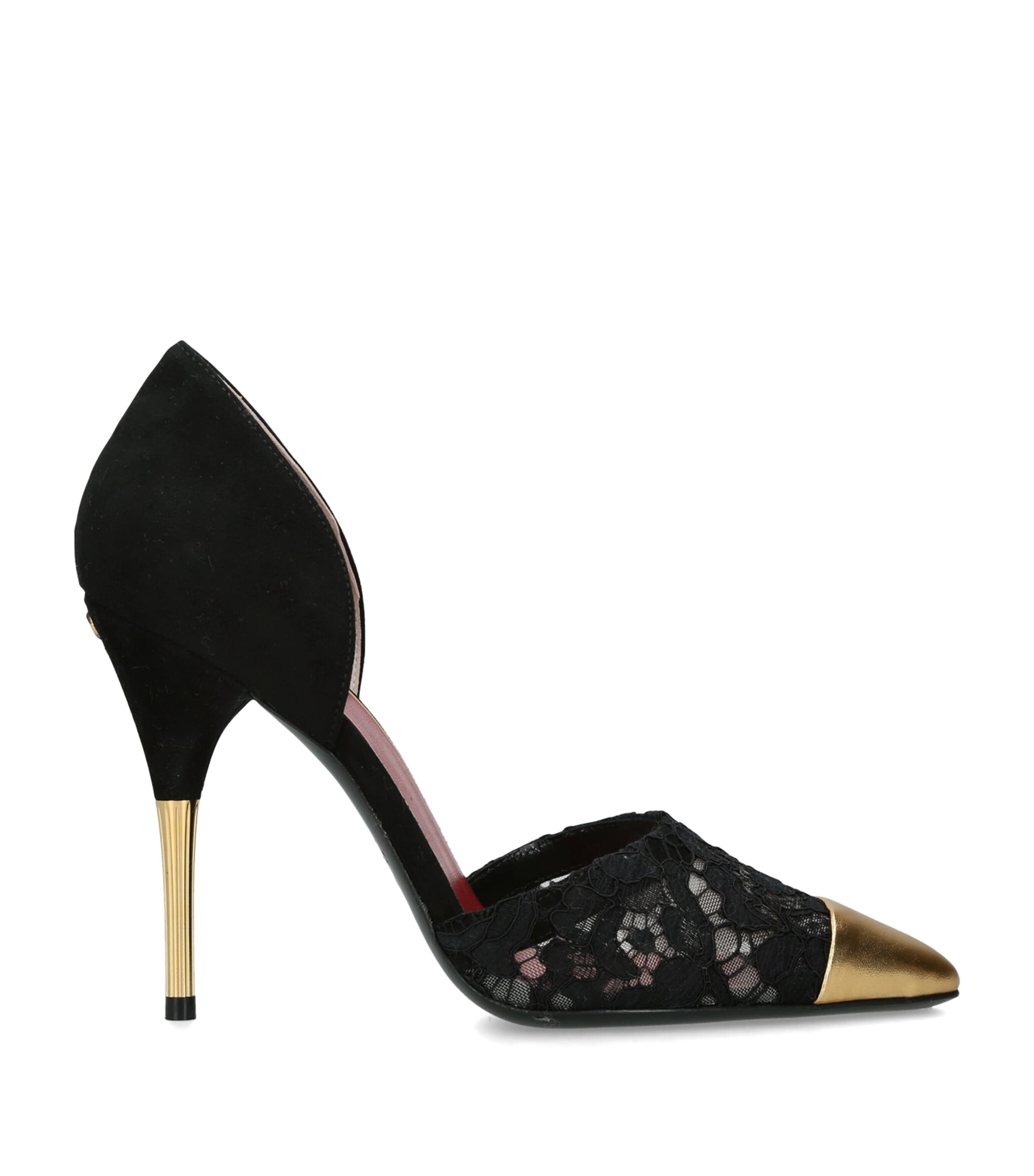Valentino Garavani Suede-Lace Sinead D’Orsay Pumps 105 Blk/other