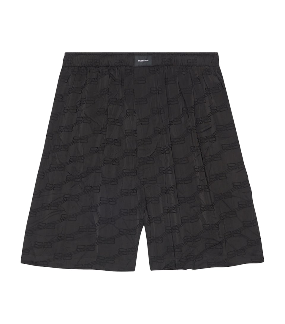 Creased BB Logo Print Shorts