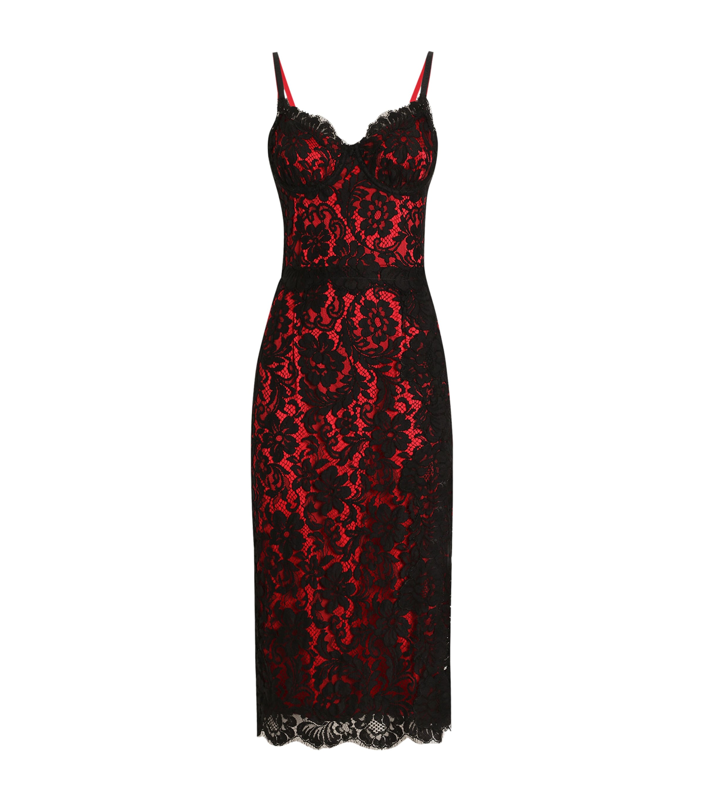 Lace Contrast Slip Dress