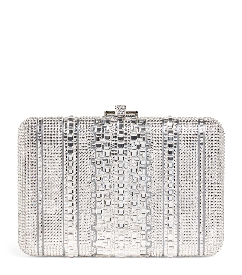Crystal Lattice Slim Slide Clutch Bag