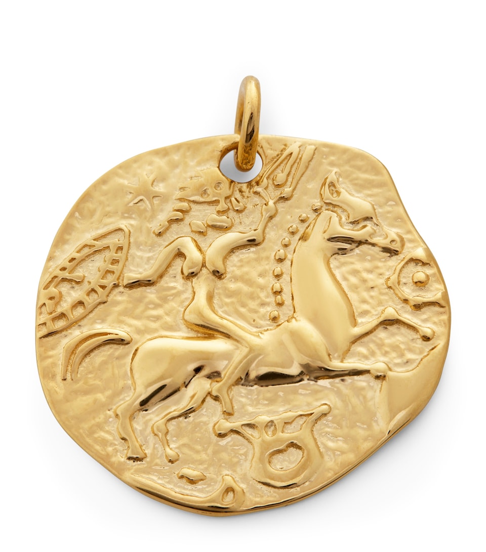 Monica Vinader Gold Vermeil Coin Talisman Necklace Gold Vermeil