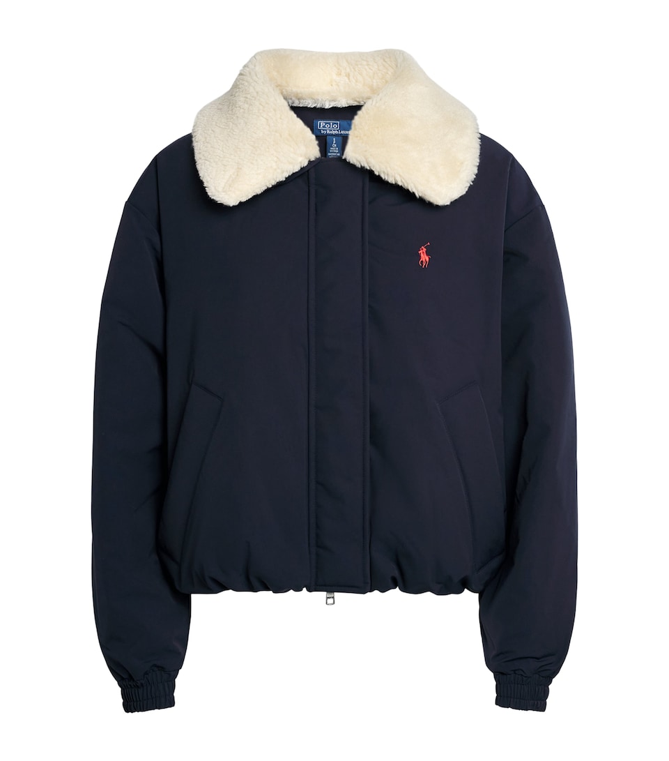 Polo Ralph Lauren Womens Down High-Pile Collar Puffer Jacket Rl Navy