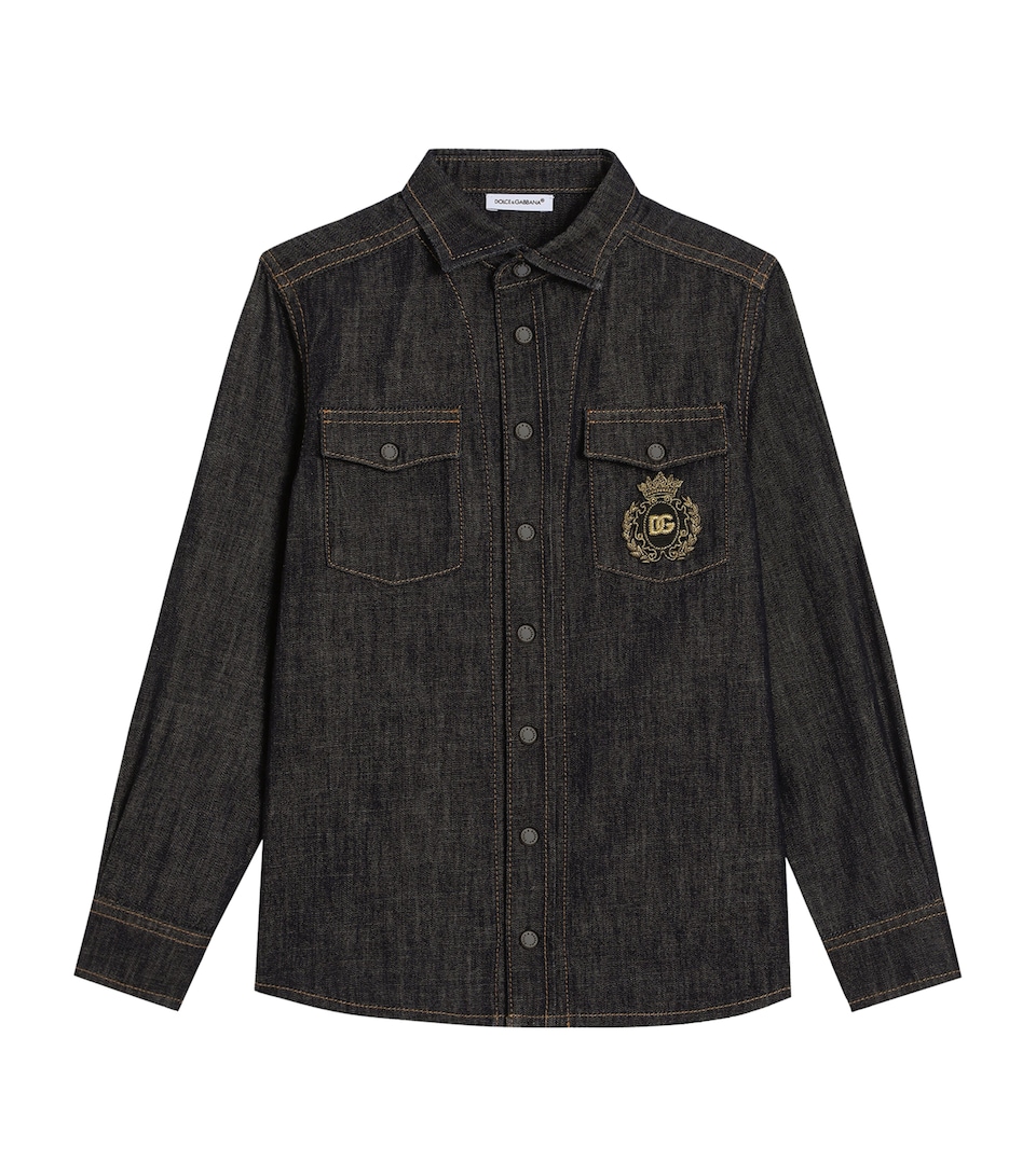 Denim Logo Embroidered Shirt (8-12+ Years)