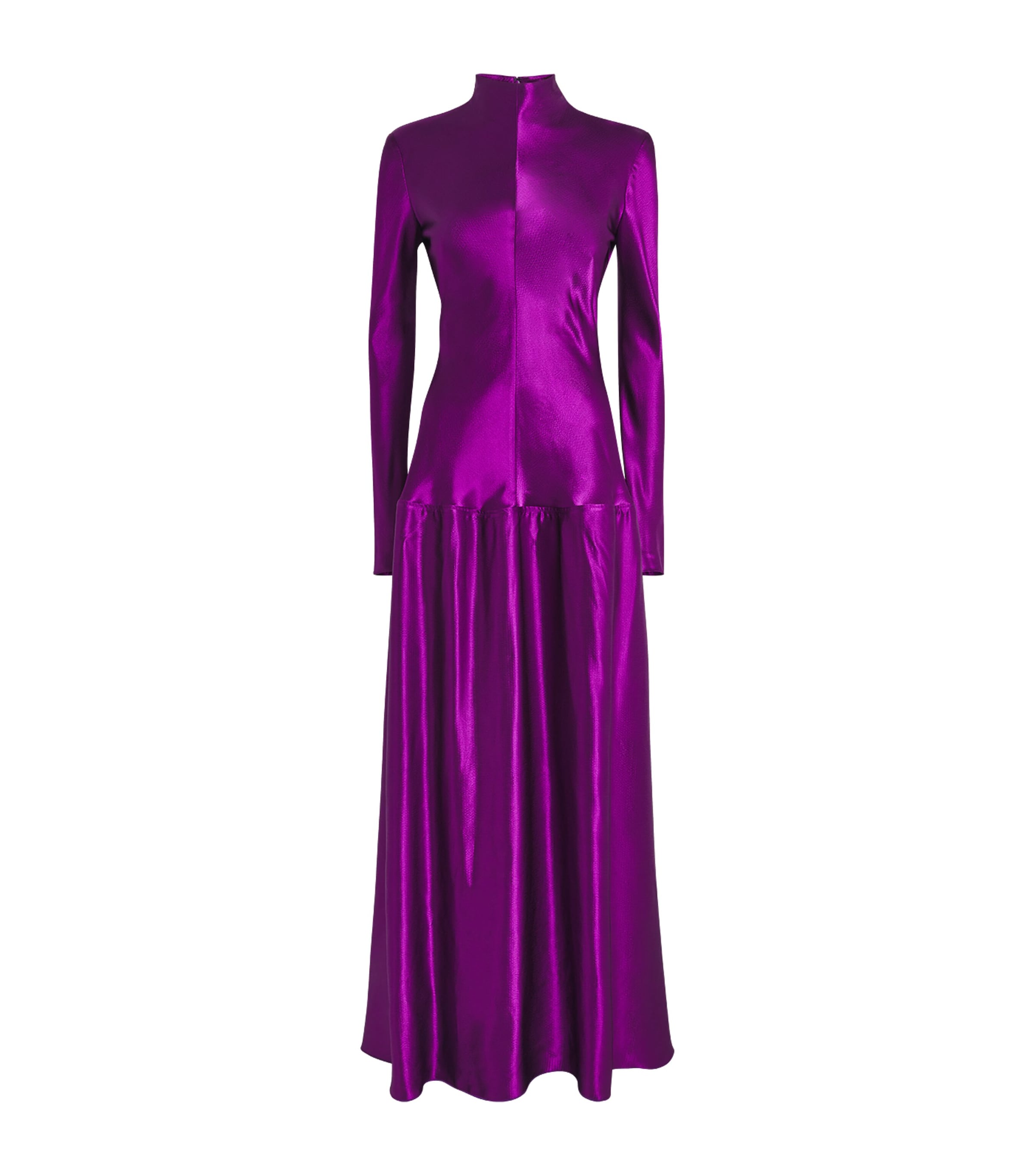 FFORME Womens Satin Mila Maxi Dress Violet