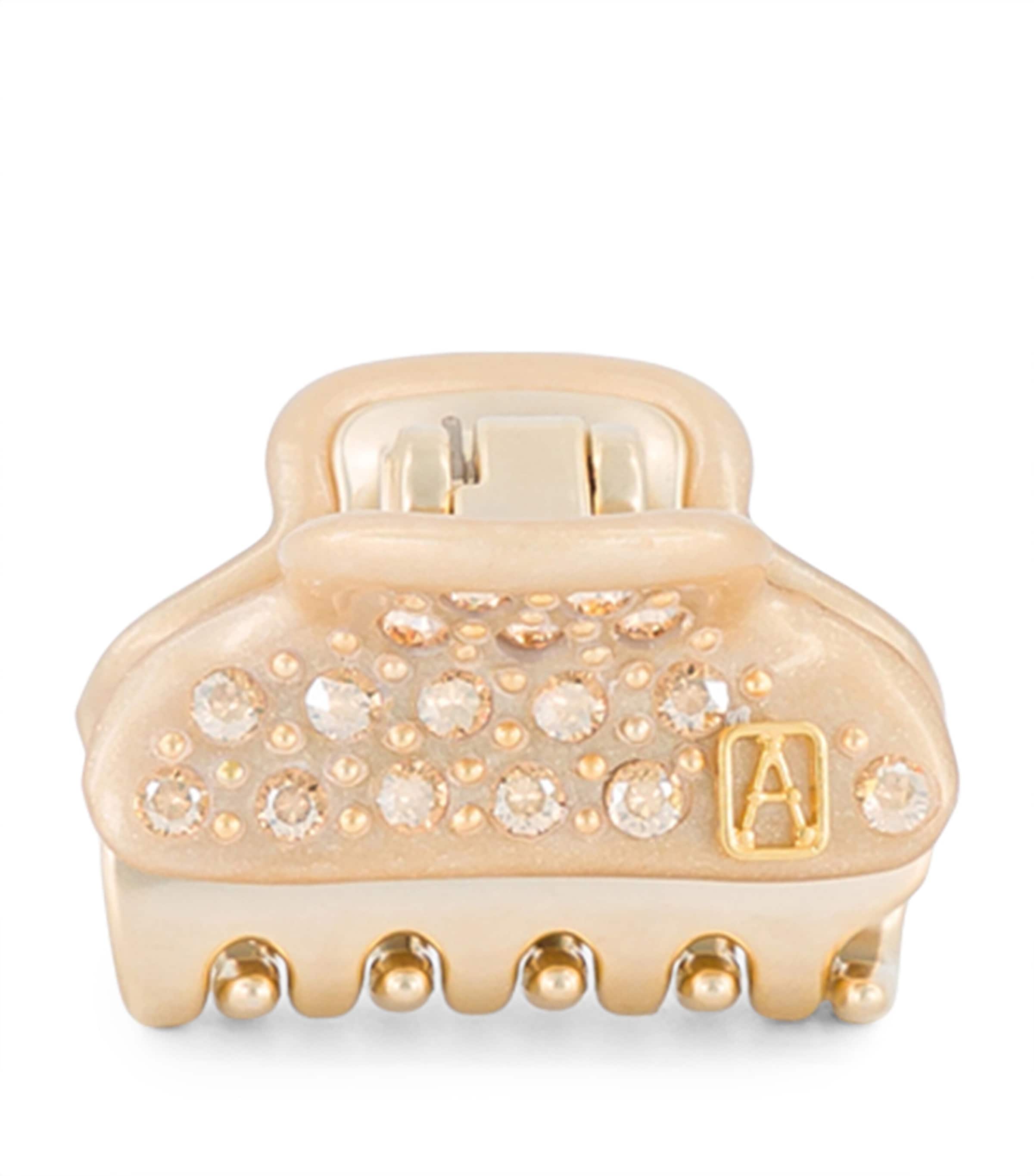 Gold-Plated Crystal-Embellished Claw Hair Clip