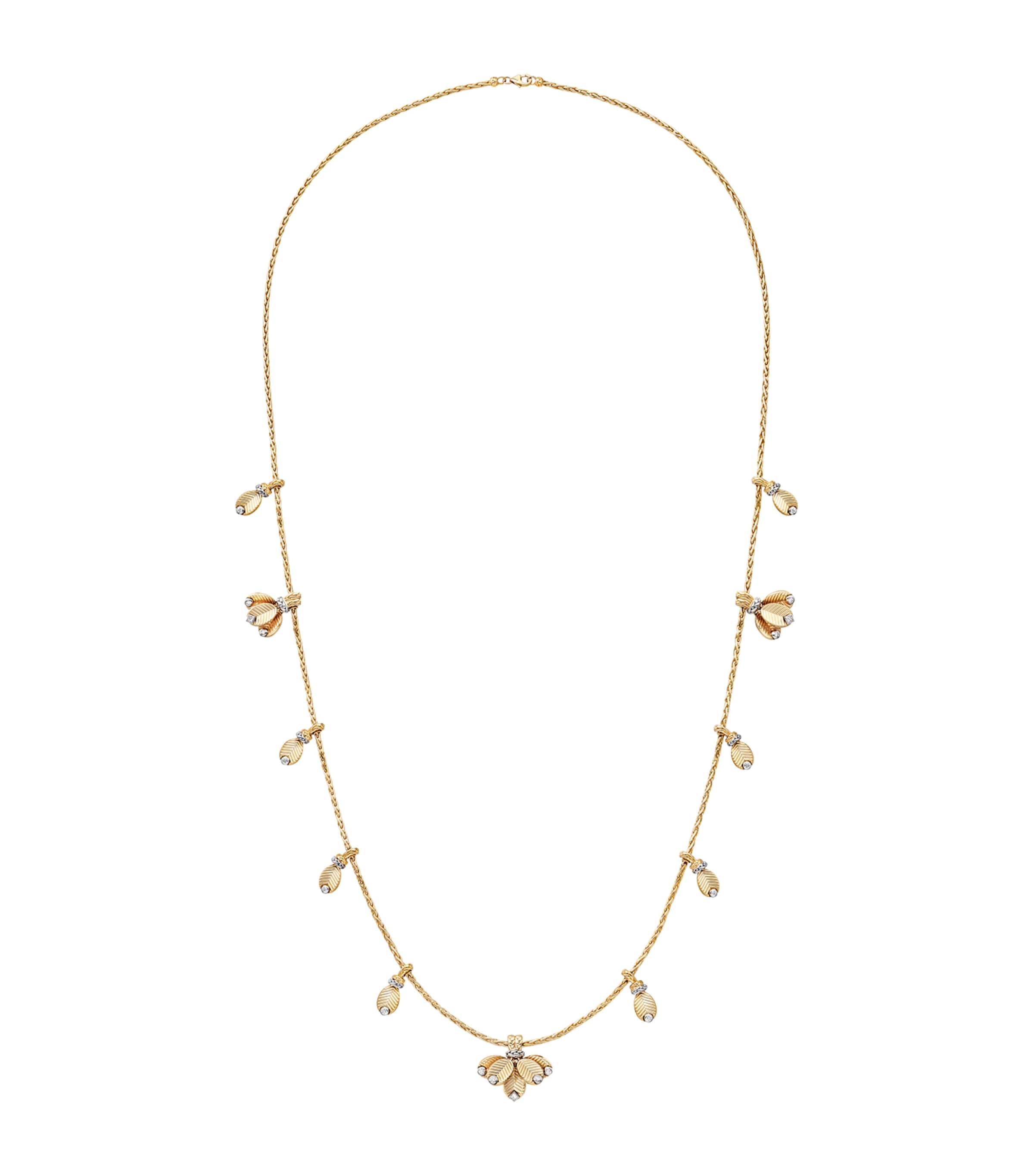 Yellow Gold, White Gold and Diamond Grain de Café Necklace