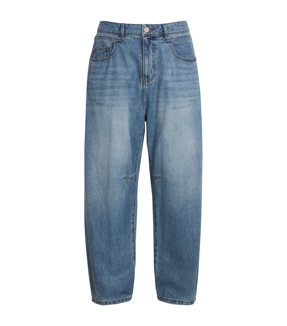 System Mens Coated Baggy Jeans Blue
