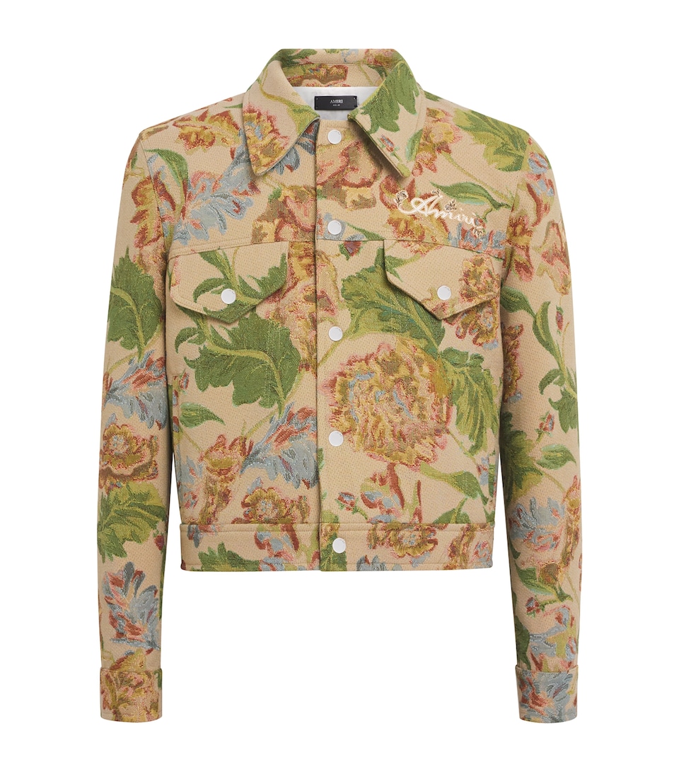 AMIRI Mens Floral Tapestry Jacket Pale Rose