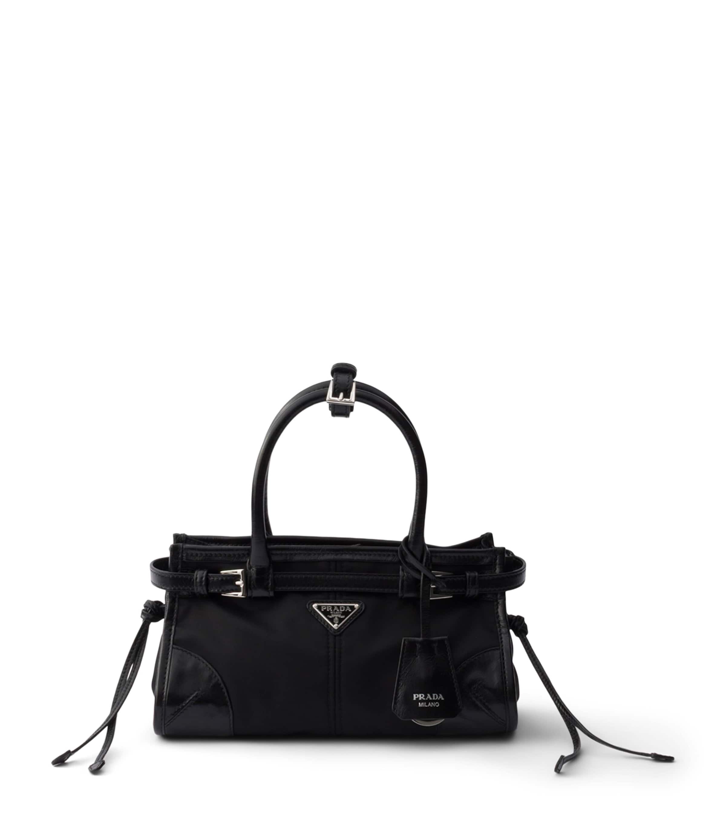 Prada Small Re-Nylon Bonnie Top-Handle Bag Black