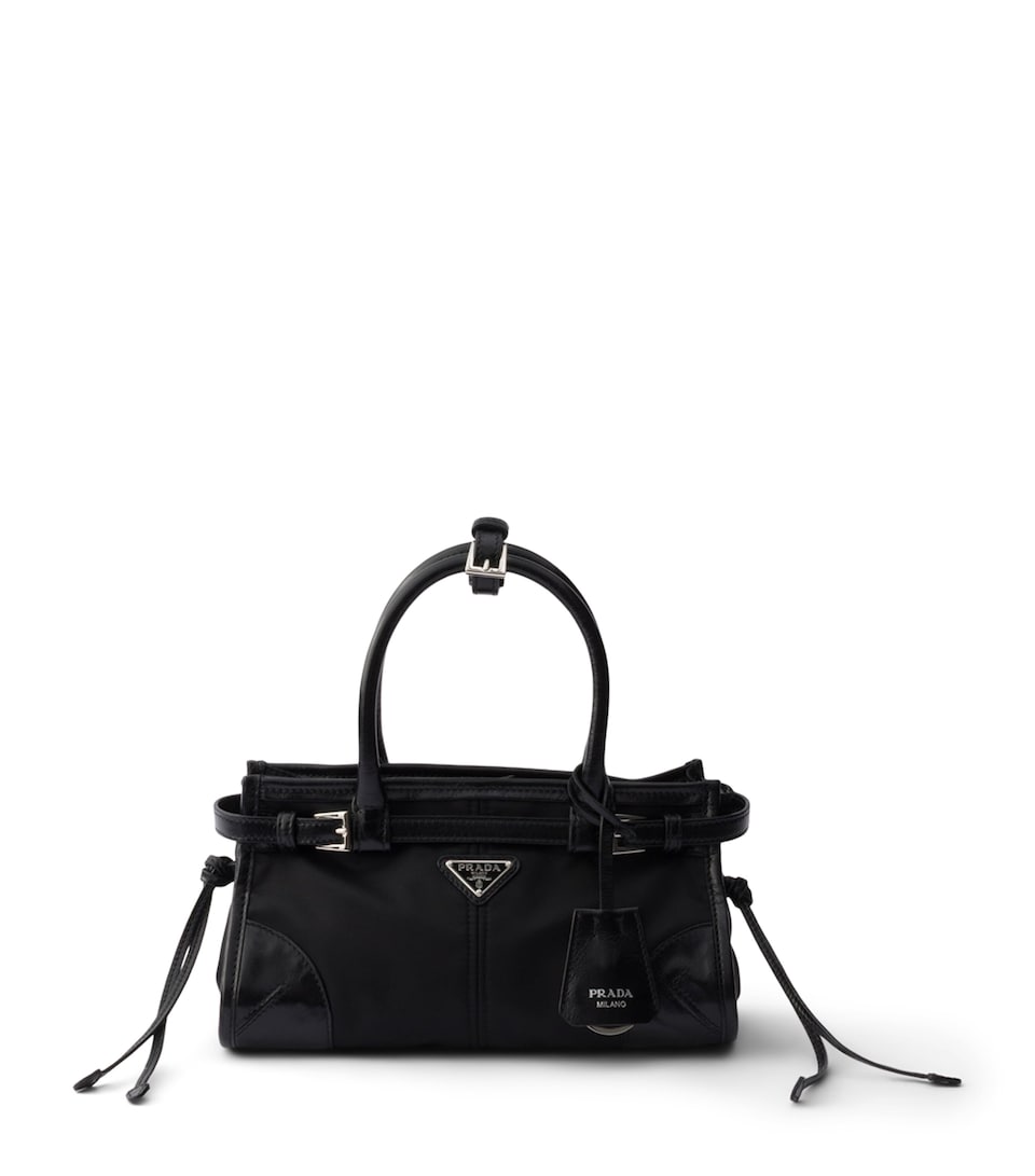 Prada Small Re-Nylon Bonnie Top-Handle Bag Black