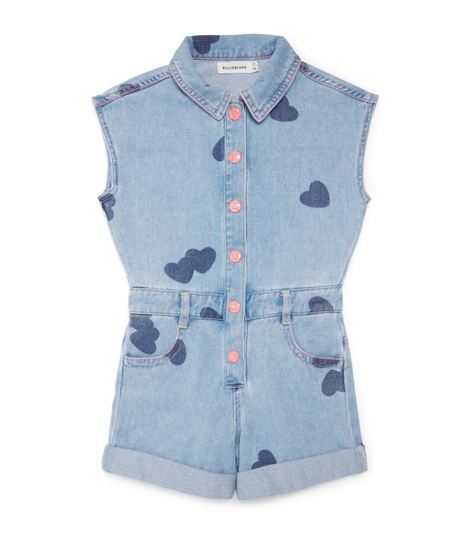 Denim Heart Print Playsuit (2-12 Years)