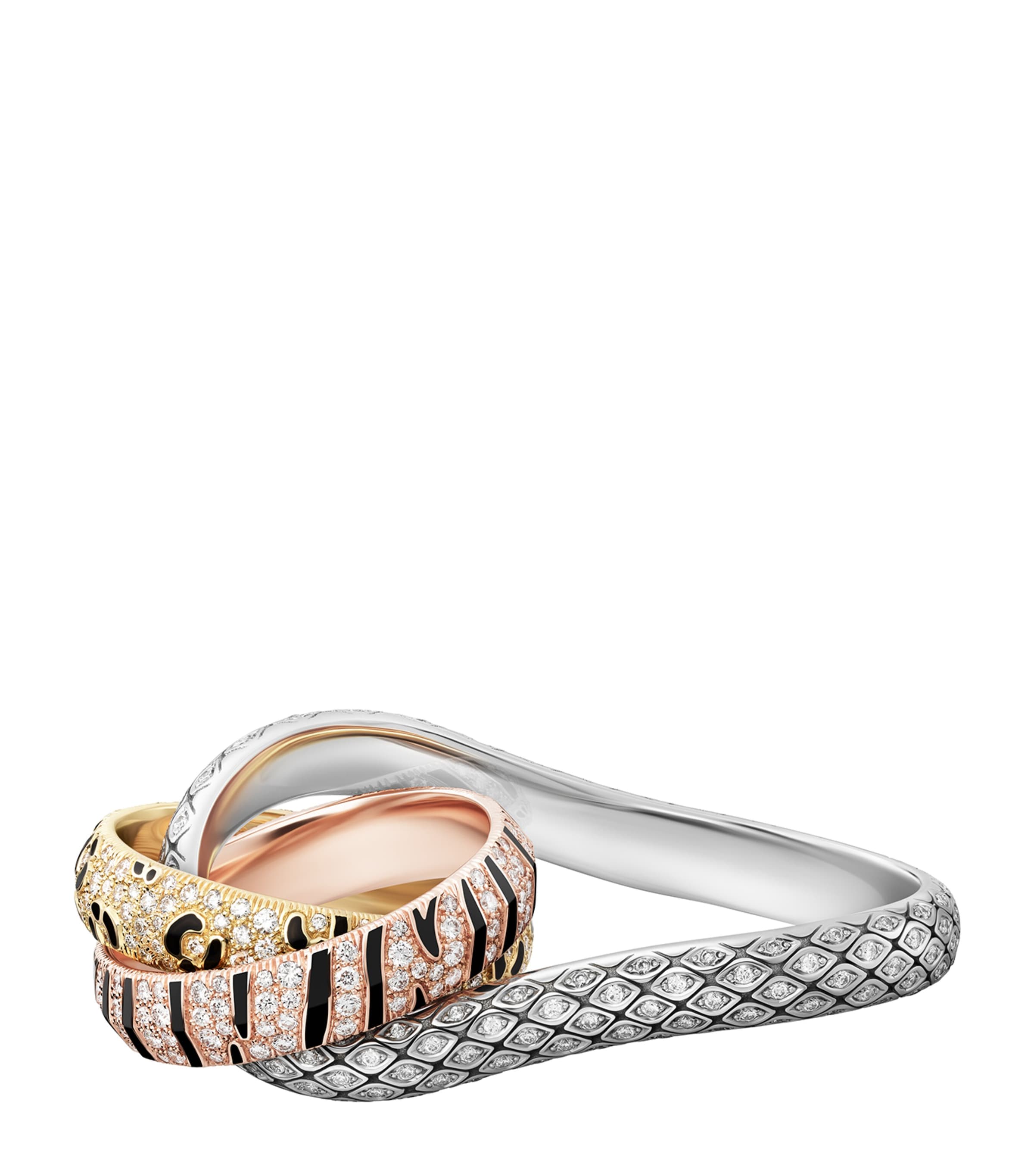 Cartier Gold and Diamond Trinity Wild One Double Ring
