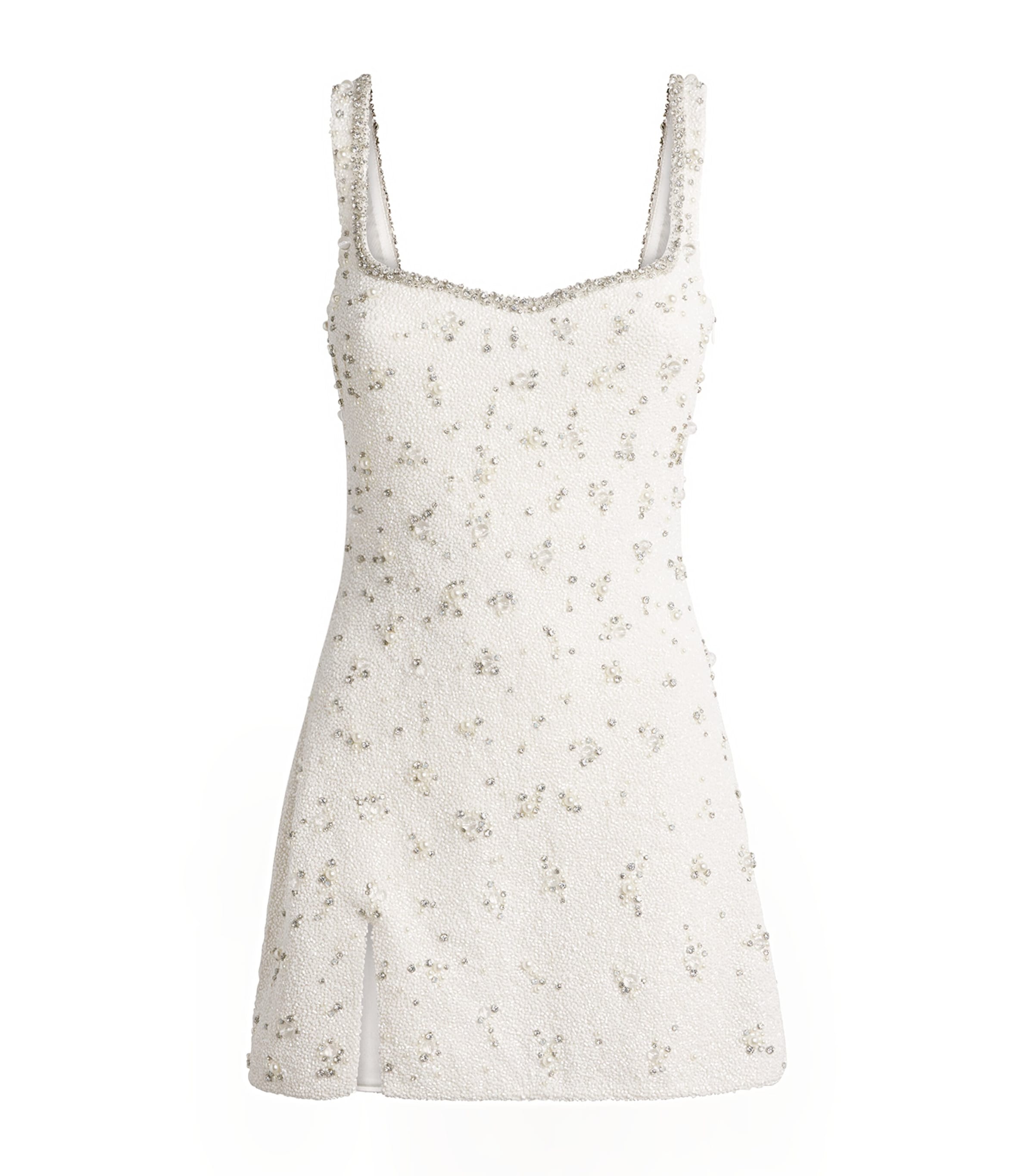 Clio Peppiatt Womens Bridal Crystal Mini Dress Ivory
