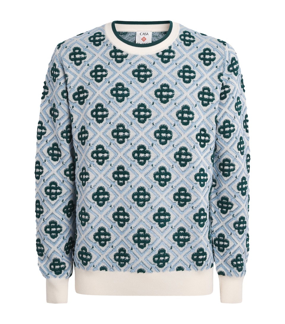 Casablanca Mens Wool Monogram Sweater Cc Monogram
