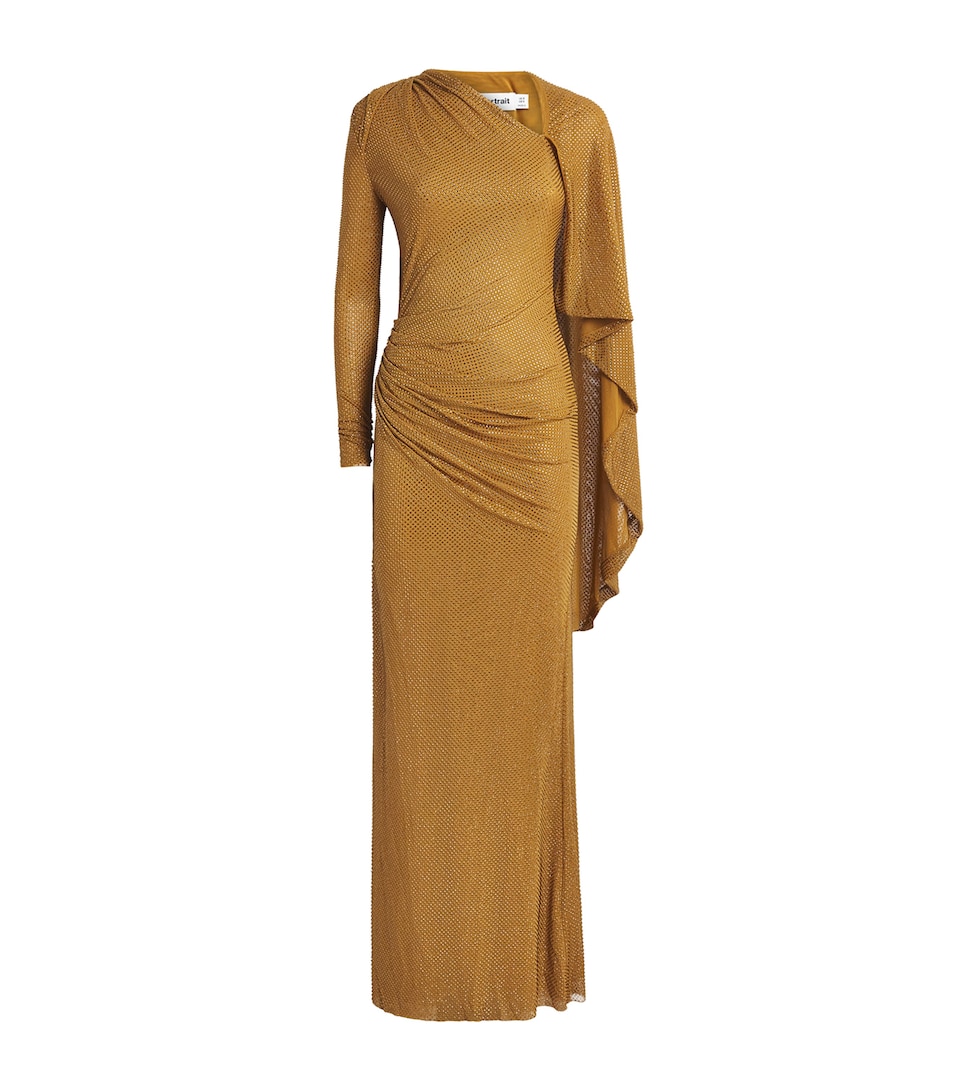 Rhinestone Drape Maxi Dress