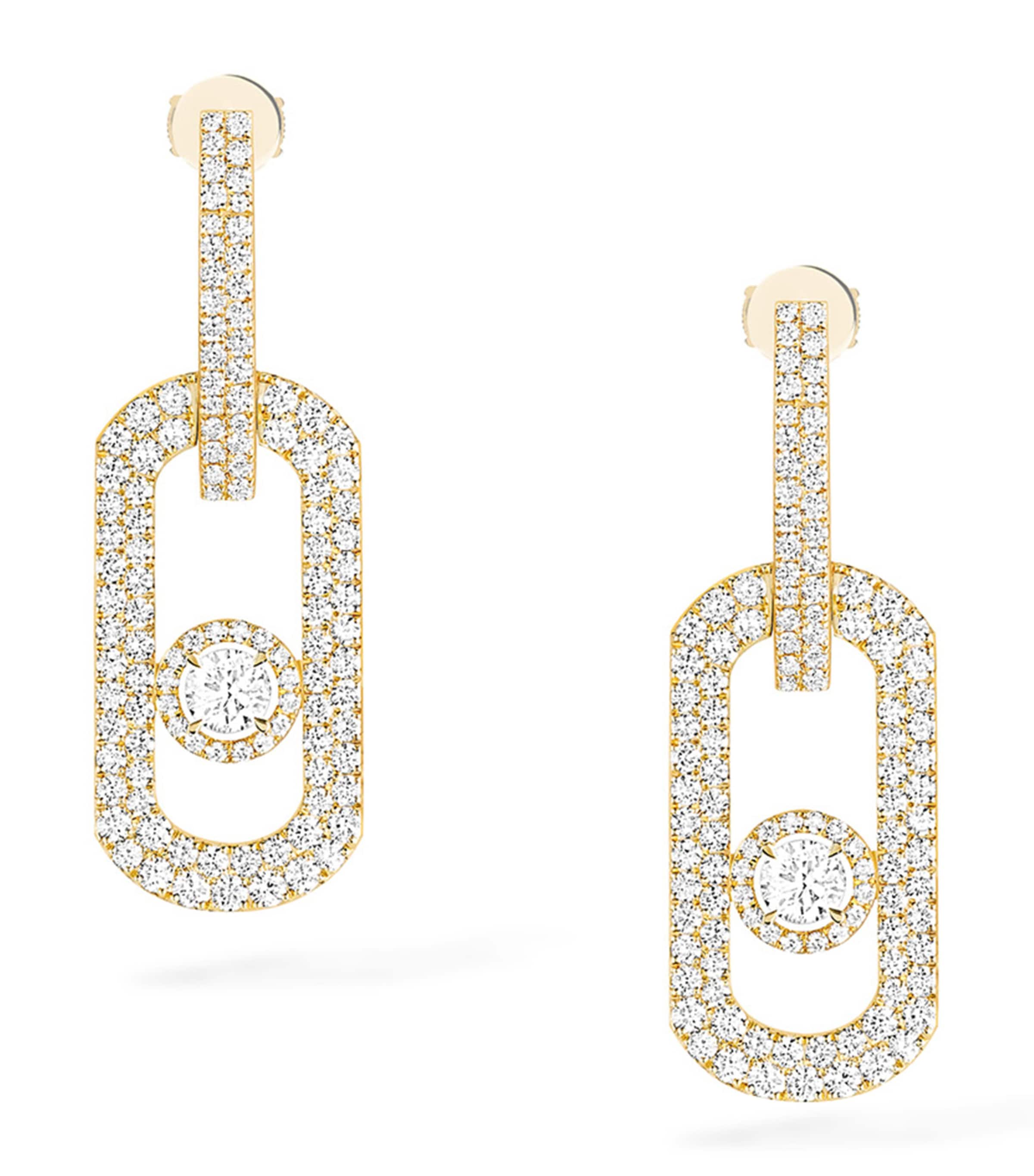 White Gold and Diamond So Move XL Pavé Earrings