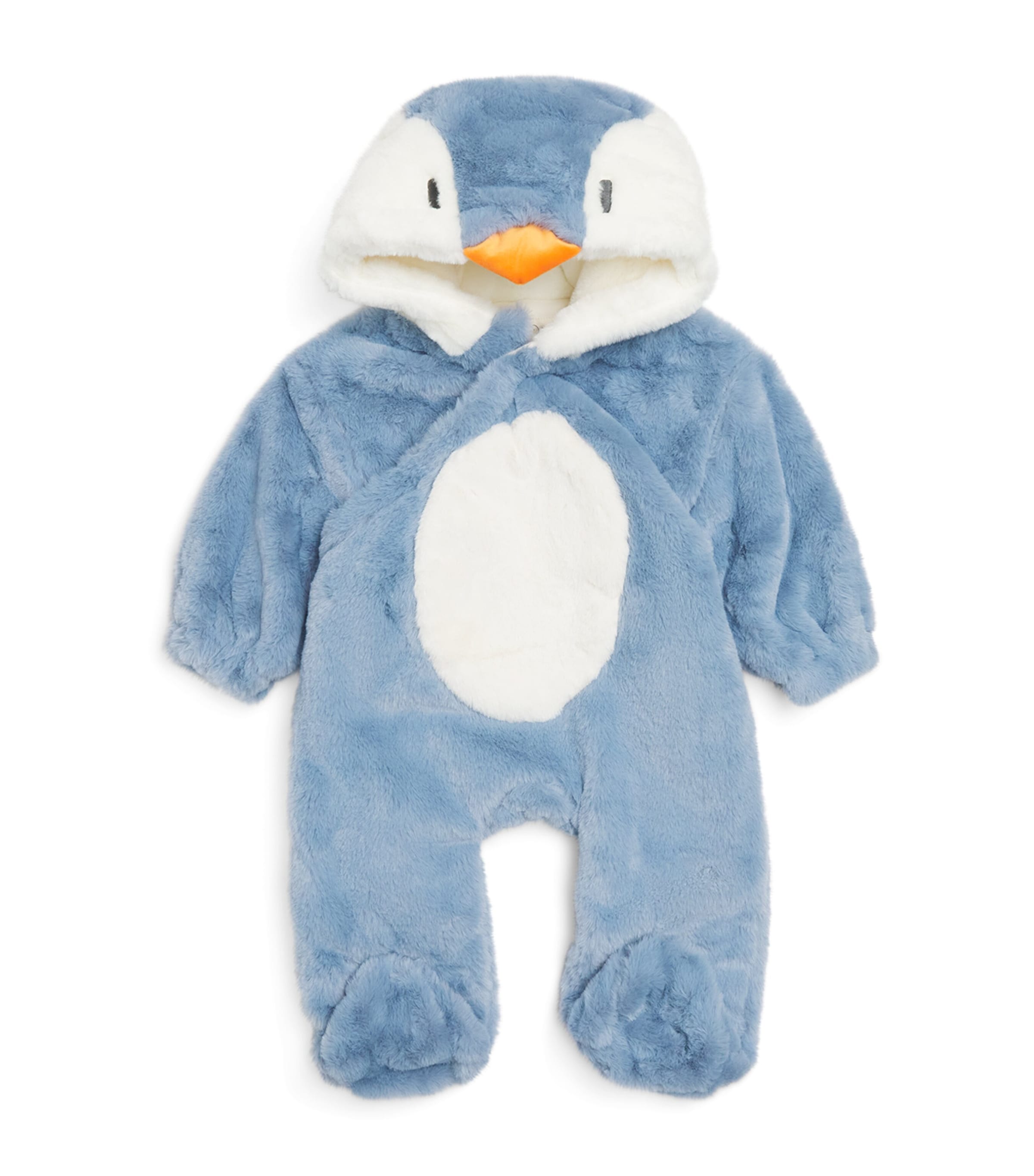 MORI Faux Fur Penguin Pramsuit (0-24 Months) Blue