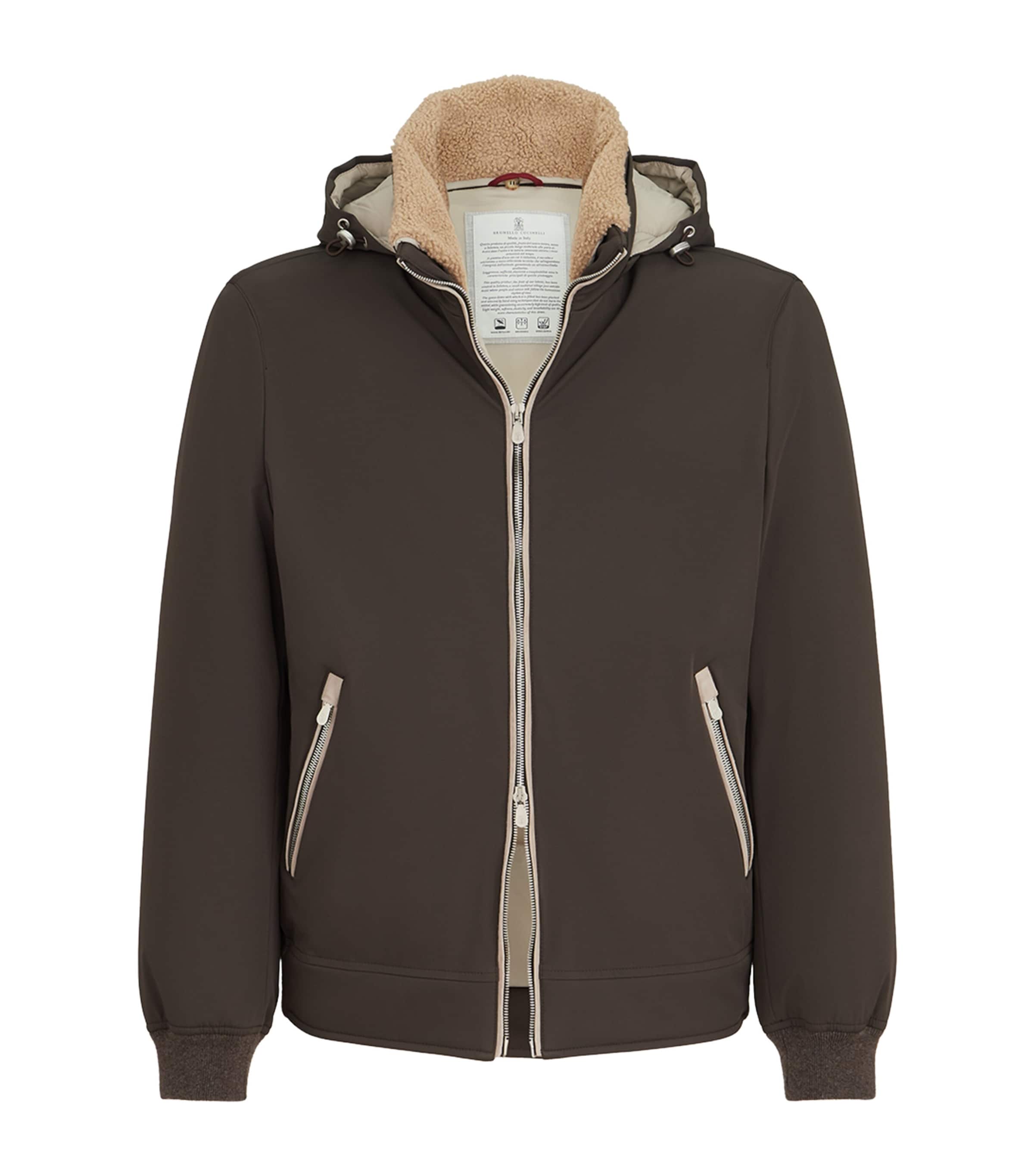 Brunello Cucinelli Mens Bonded Hooded Puffer Jacket