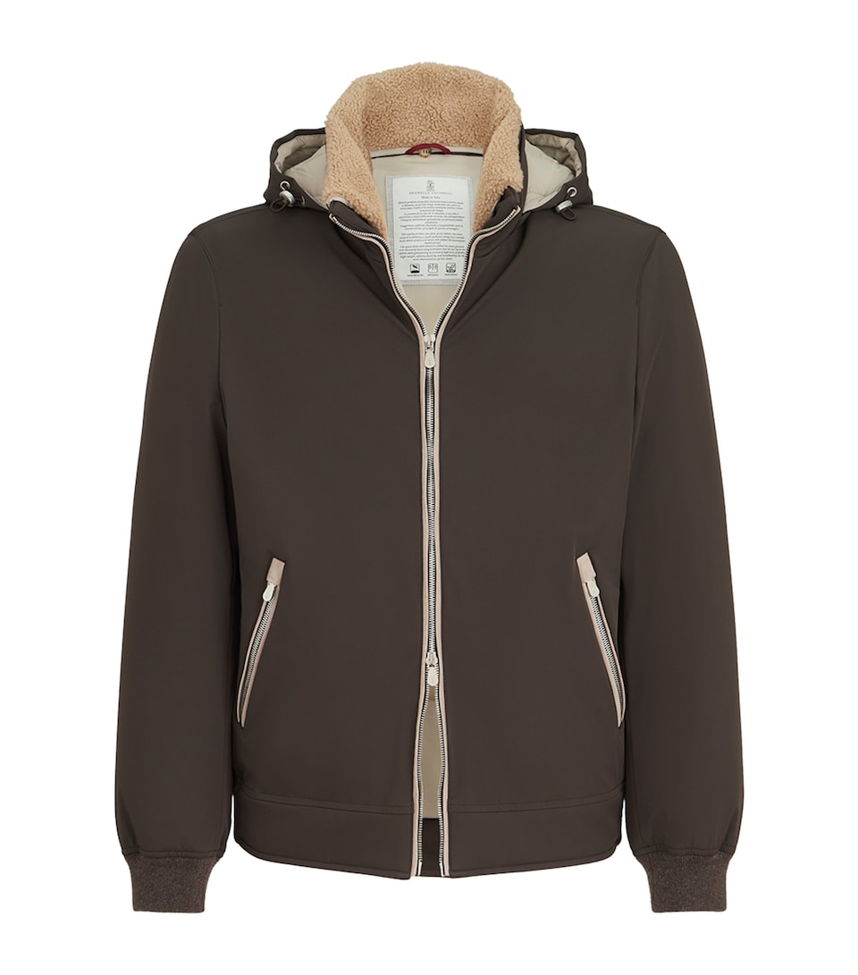 Brunello Cucinelli Mens Bonded Hooded Puffer Jacket