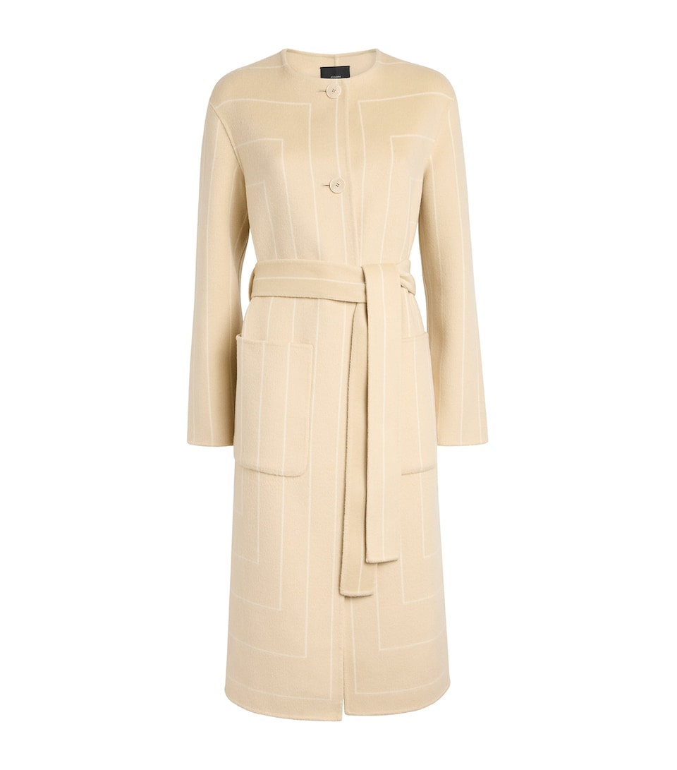 Wool-Silk Stripe Scheffer Coat