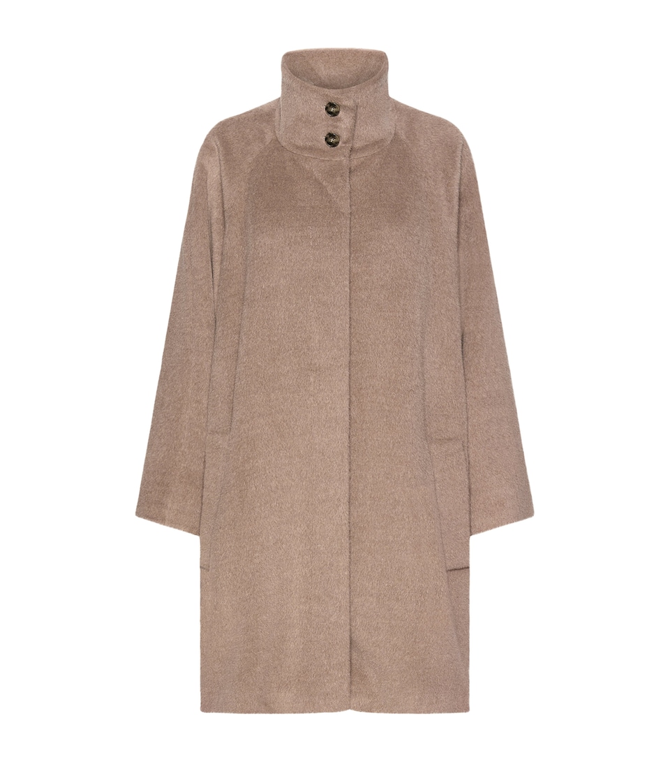 Marella Womens Alpaca-Virgin Wool Coat Turtledove