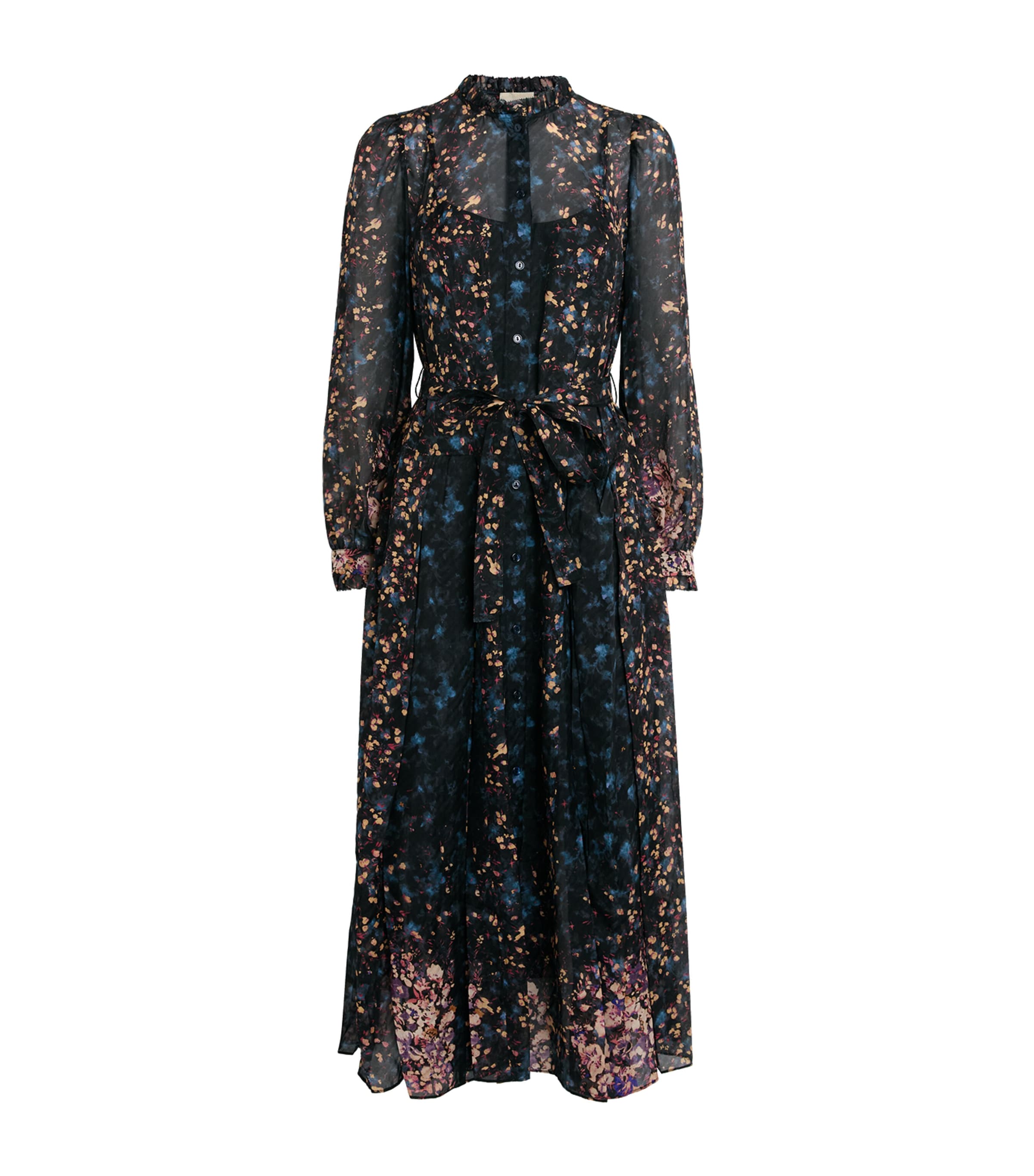 Ulla Johnson Womens Silk Floral Tessa Wrap Dress Eclipse