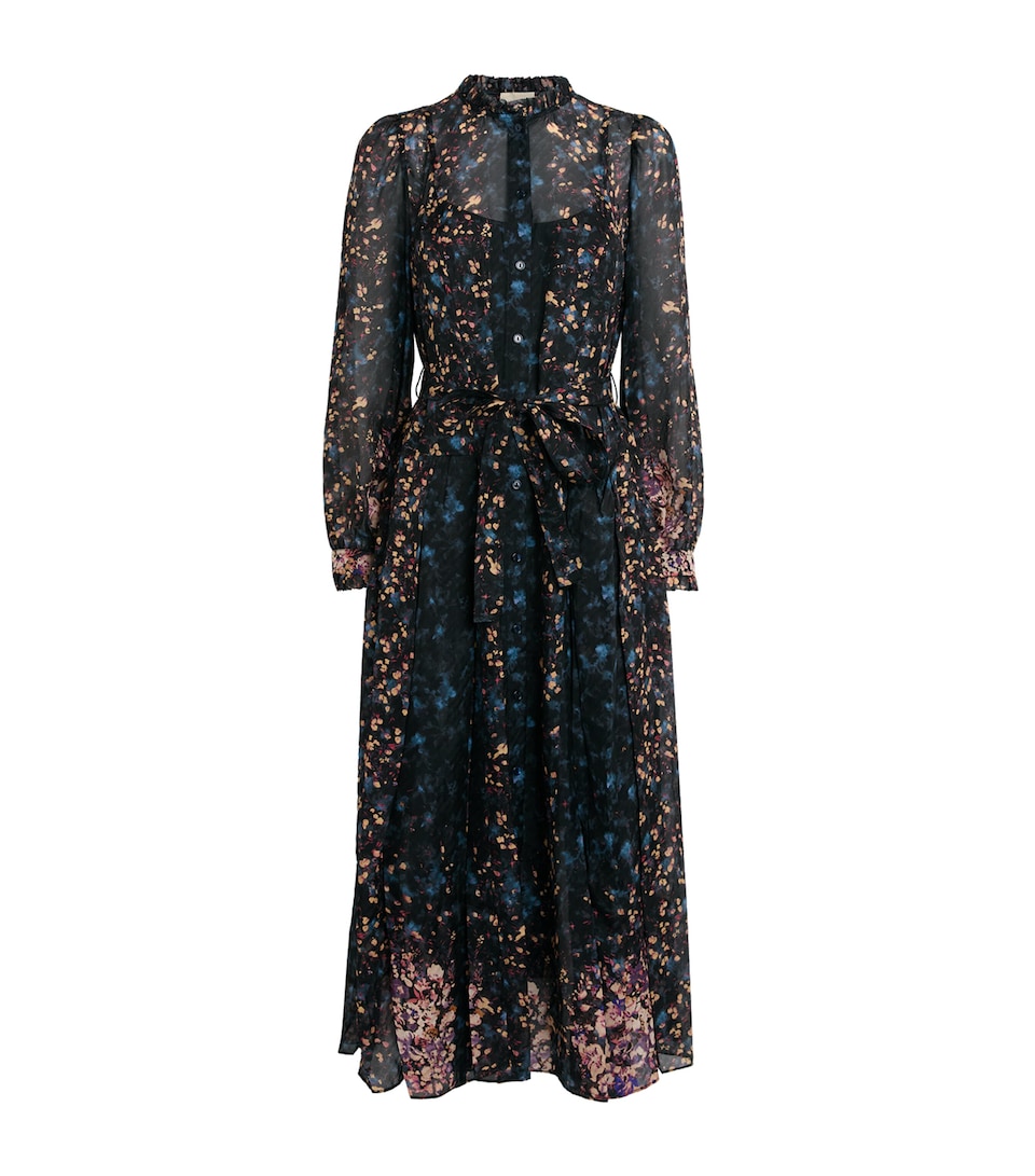 Ulla Johnson Womens Silk Floral Tessa Wrap Dress Eclipse