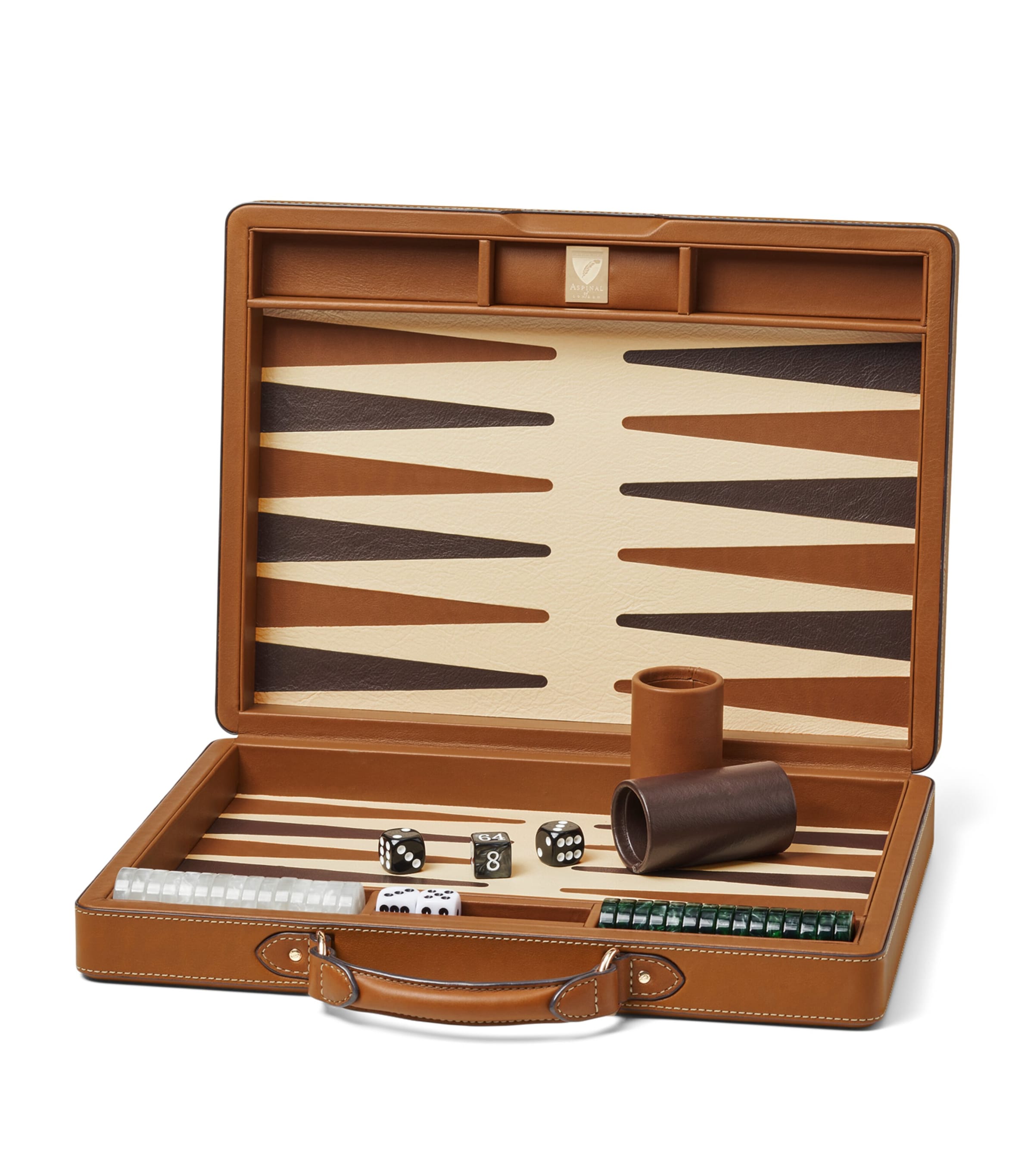 Leather and Raffia Backgammon Set