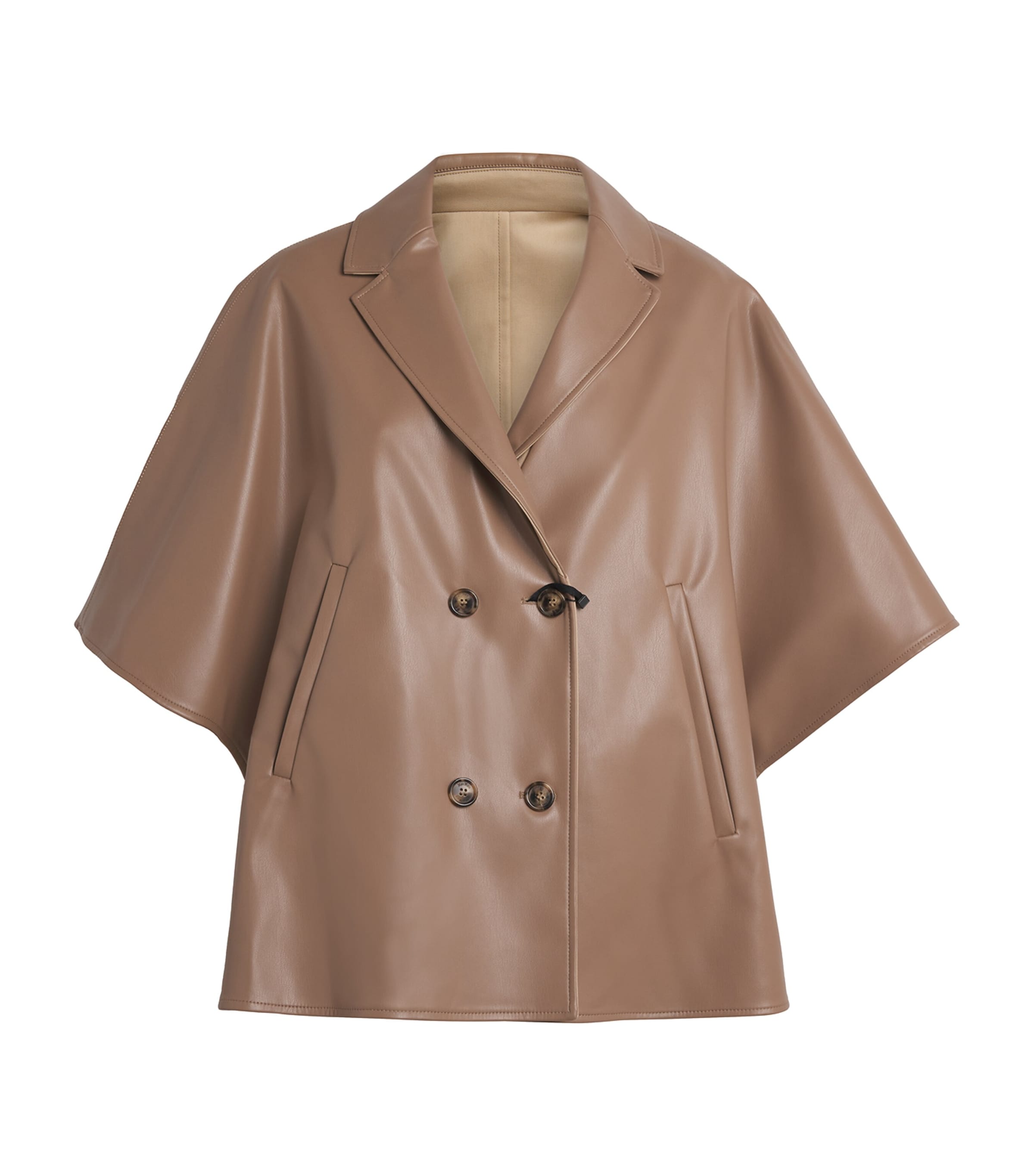 Coated Cotton Cape Jacket