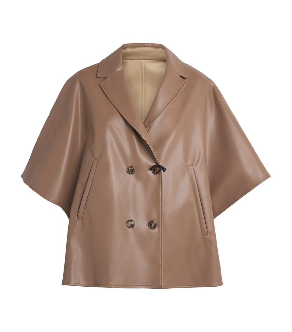 Coated Cotton Cape Jacket