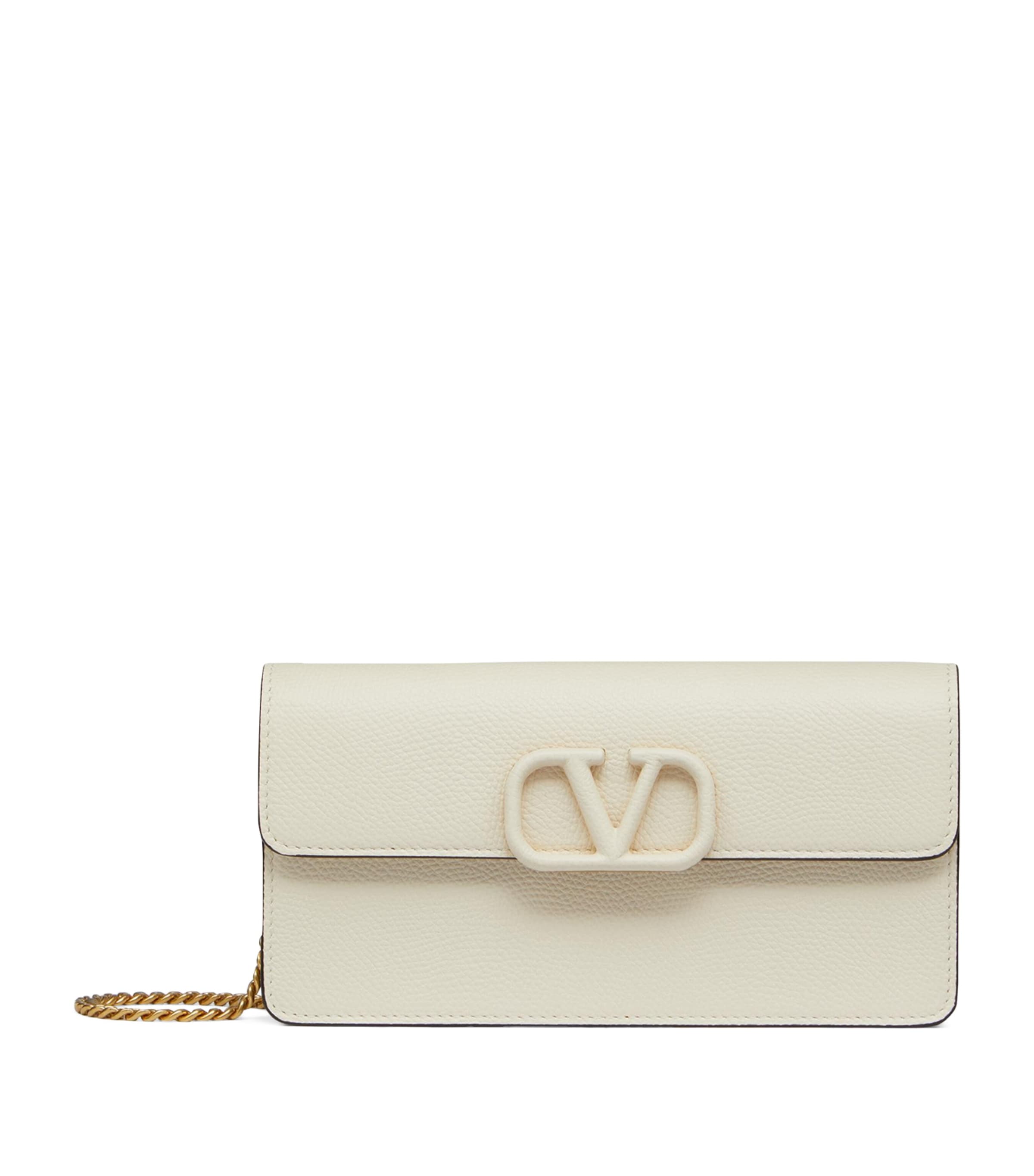 Valentino Garavani Leather VLogo Signature Chain Wallet