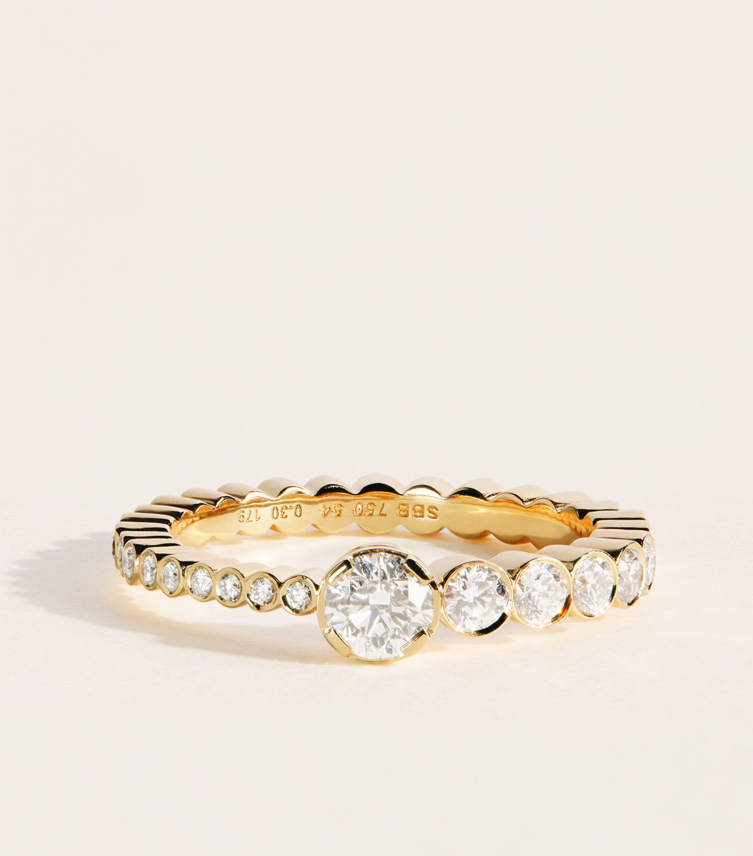 Sophie Bille Brahe Yellow Gold and Diamond Ensemble Fiancé Ring Yellow Gold