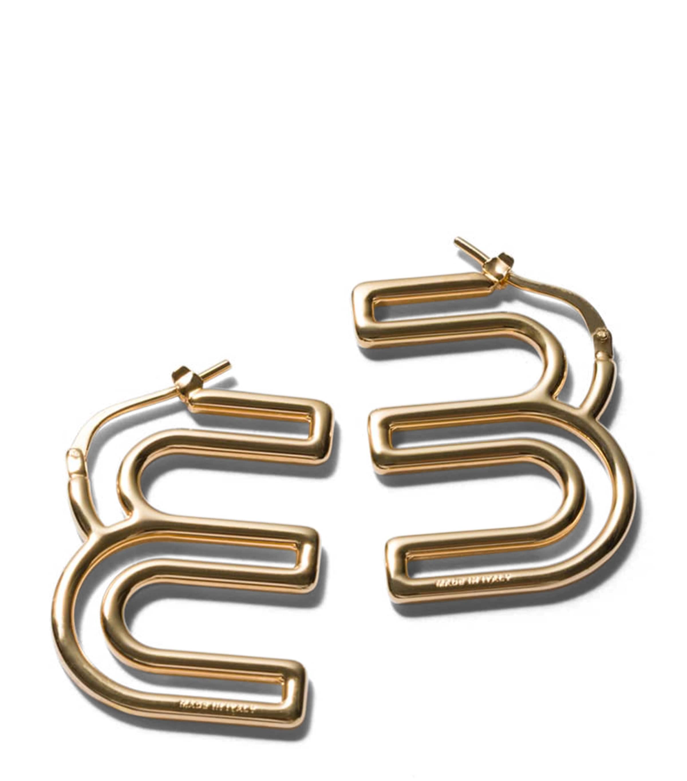 Miu Miu M Logo Earrings Gold/silver