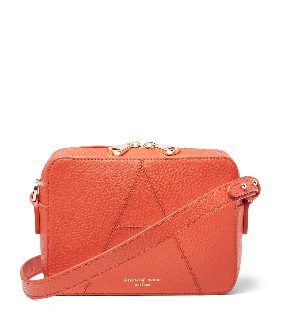 Aspinal Of London Leather A Camera Bag Orange