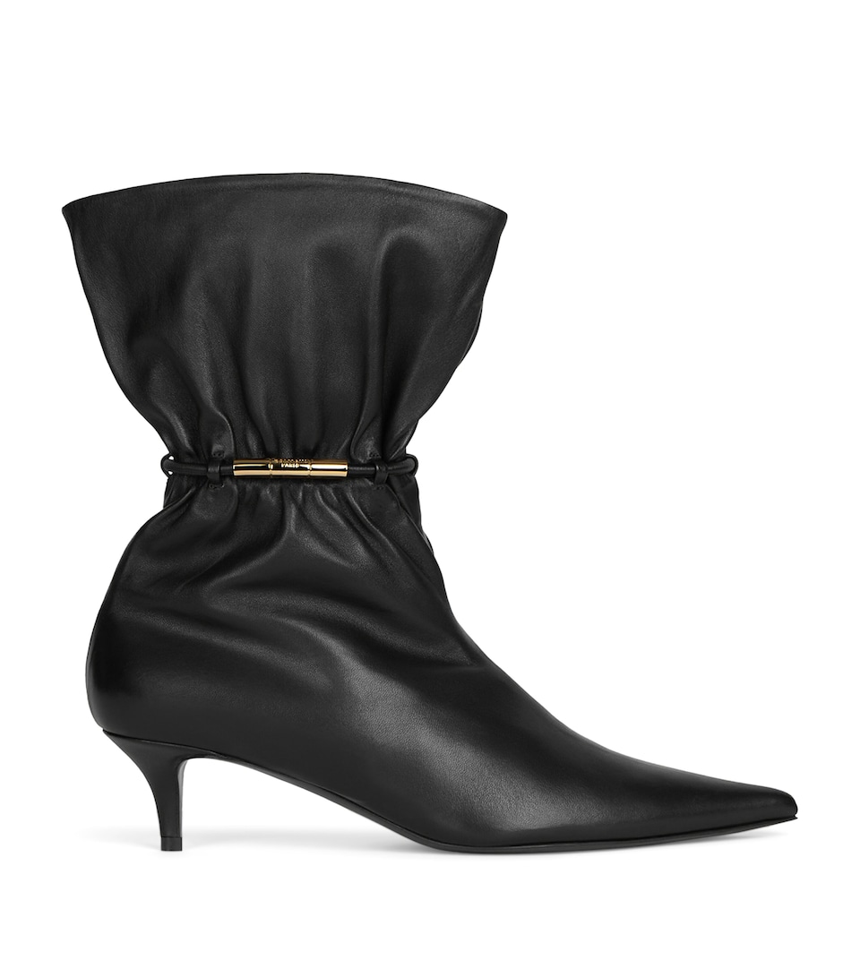 Balmain Lambskin Sphynx Ankle Boots Noir
