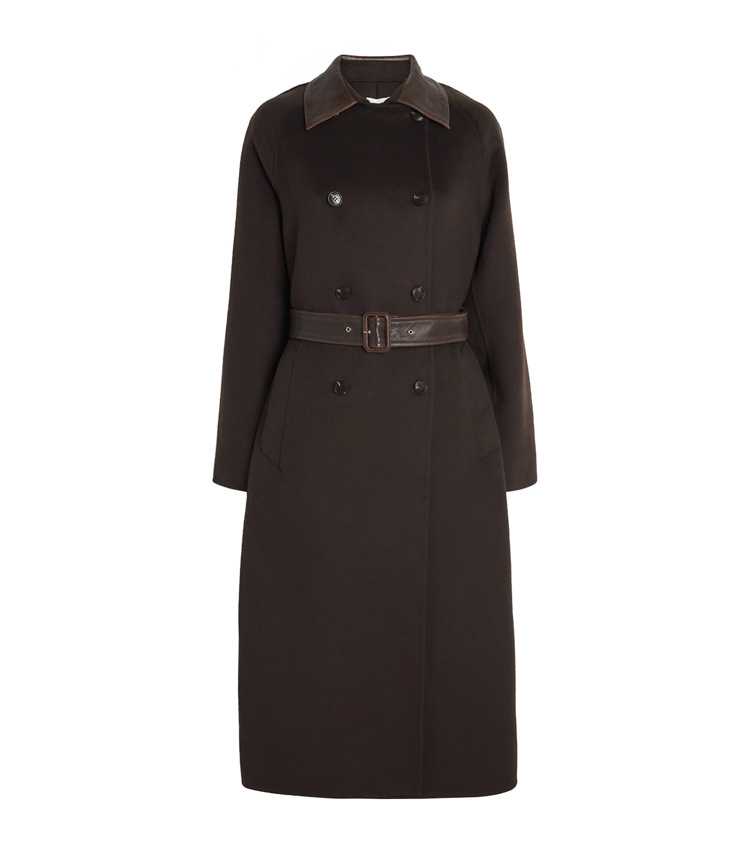 Wool Leather-Collar Coat