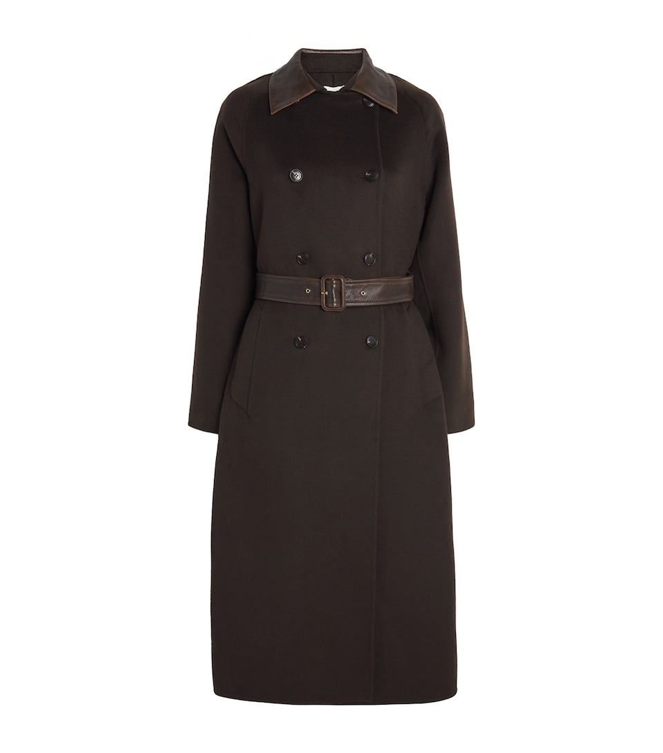 Wool Leather-Collar Coat