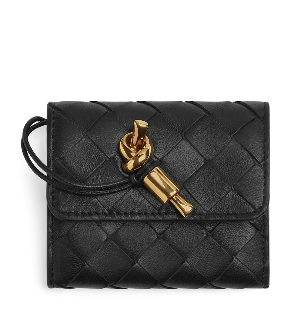Bottega Veneta Leather Intrecciato Andiamo Trifold Wallet