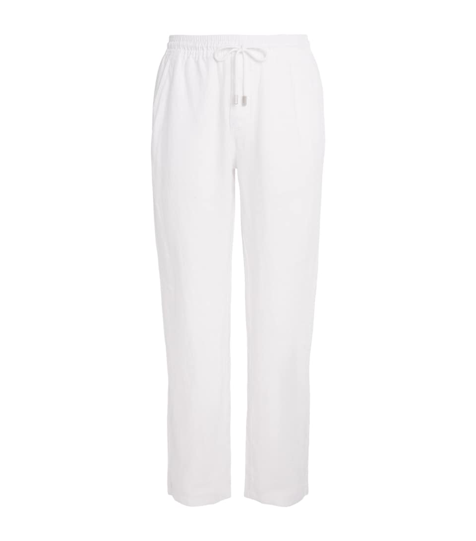 Vilebrequin Mens Linen Drawstring Trousers Blanc